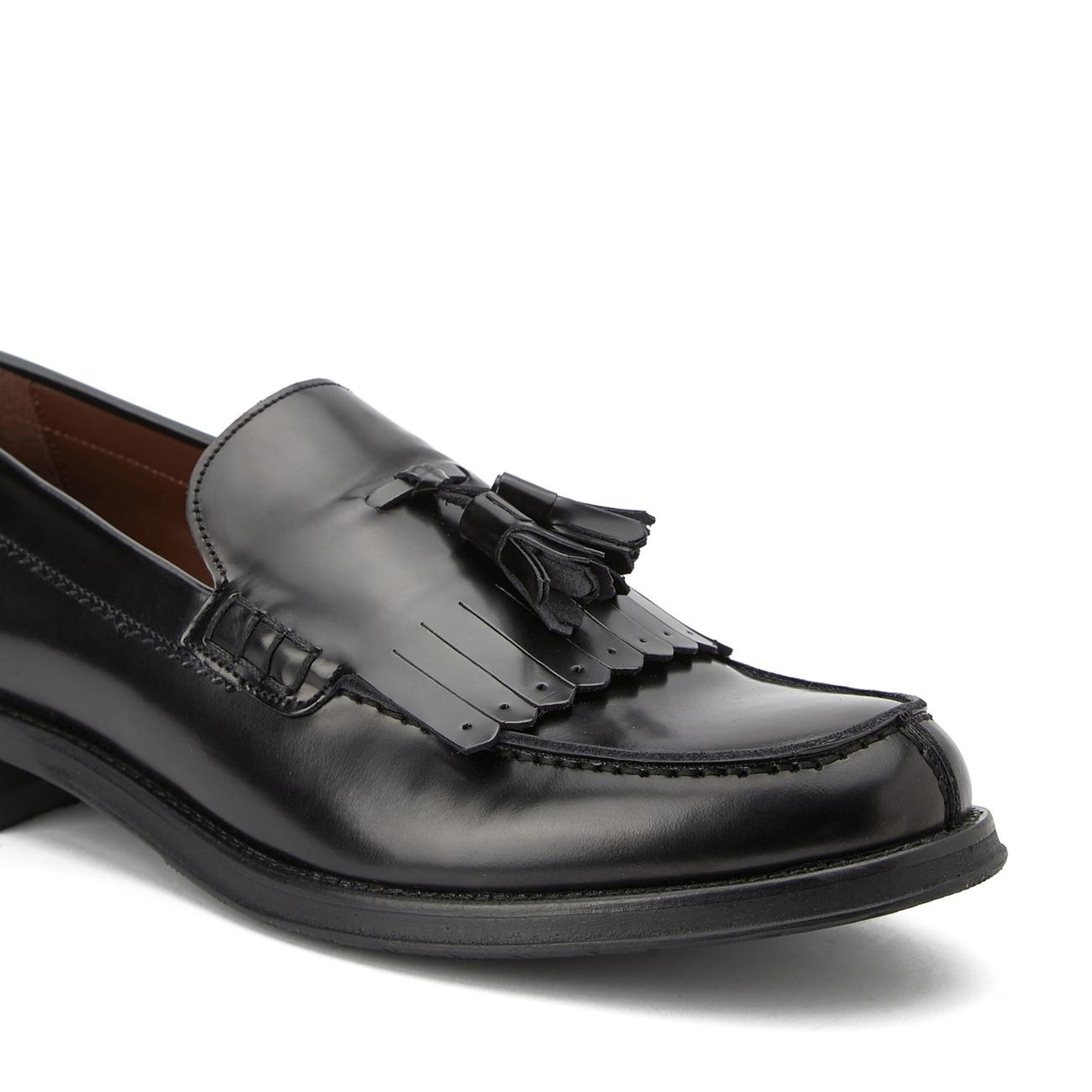 George Hogg Icons Erkek Siyah Püskül Detaylı Deri Loafer