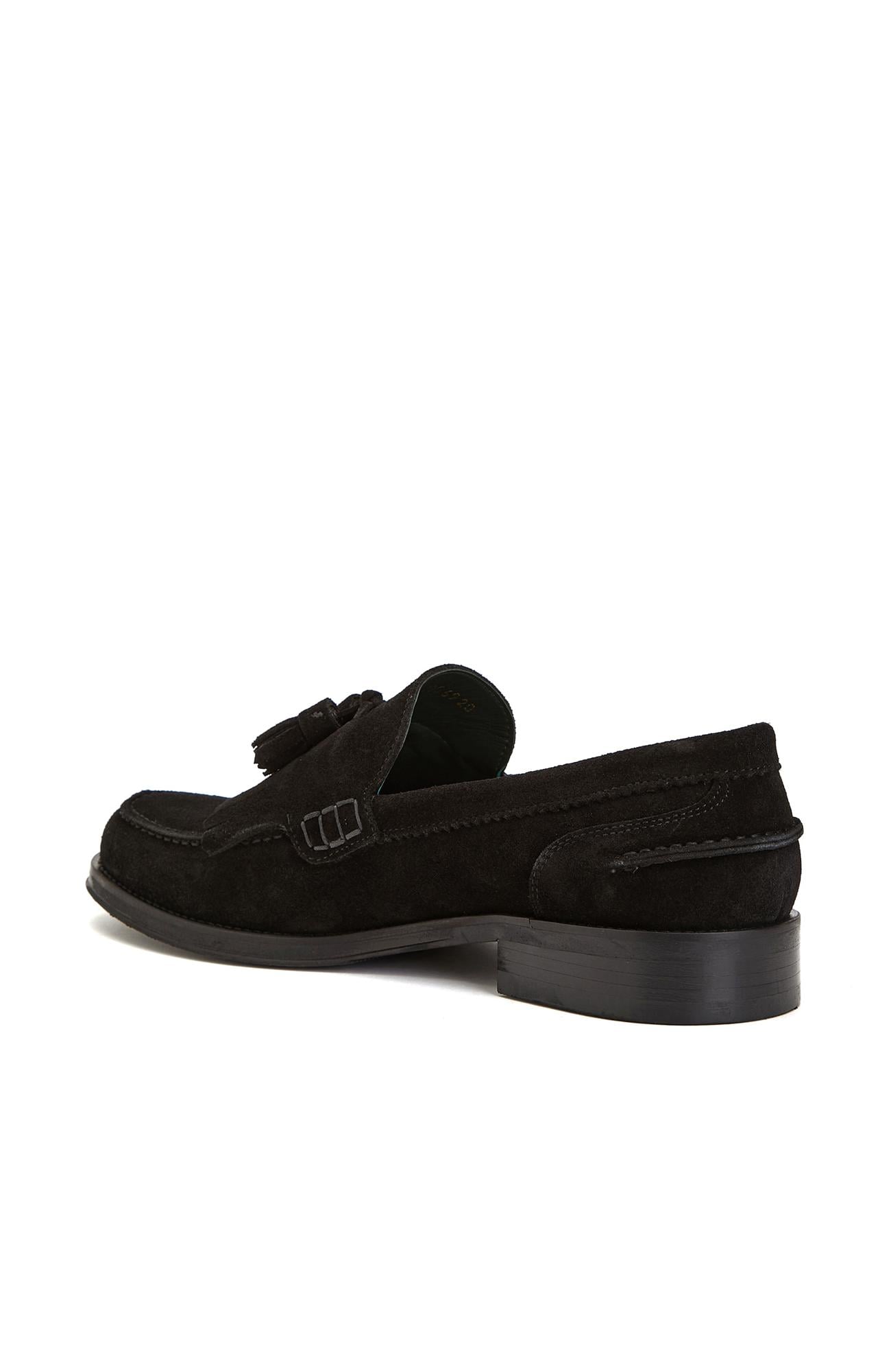 George Hogg Icons Erkek Siyah Püskül Detaylı Süet Loafer
