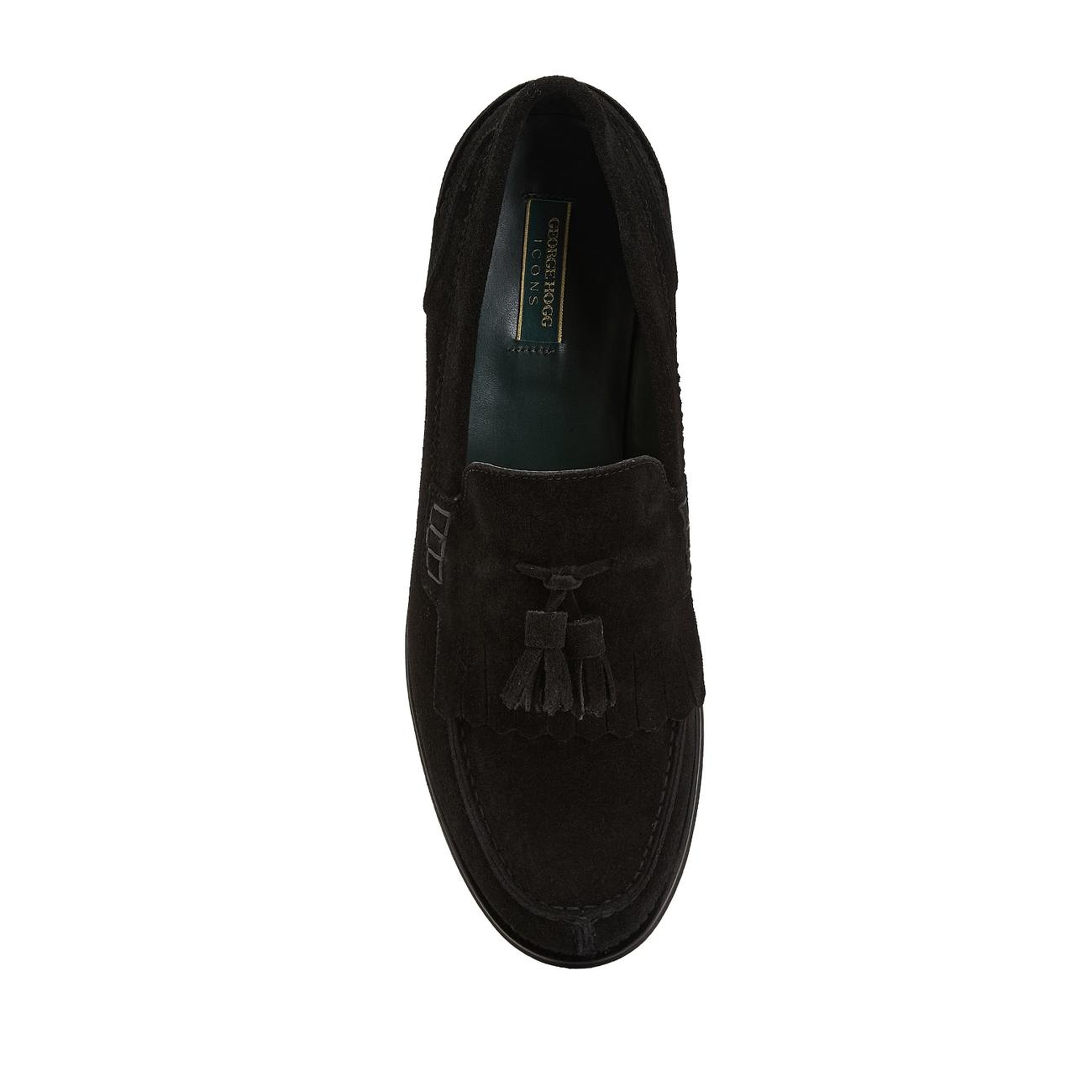 George Hogg Icons Erkek Siyah Püskül Detaylı Süet Loafer