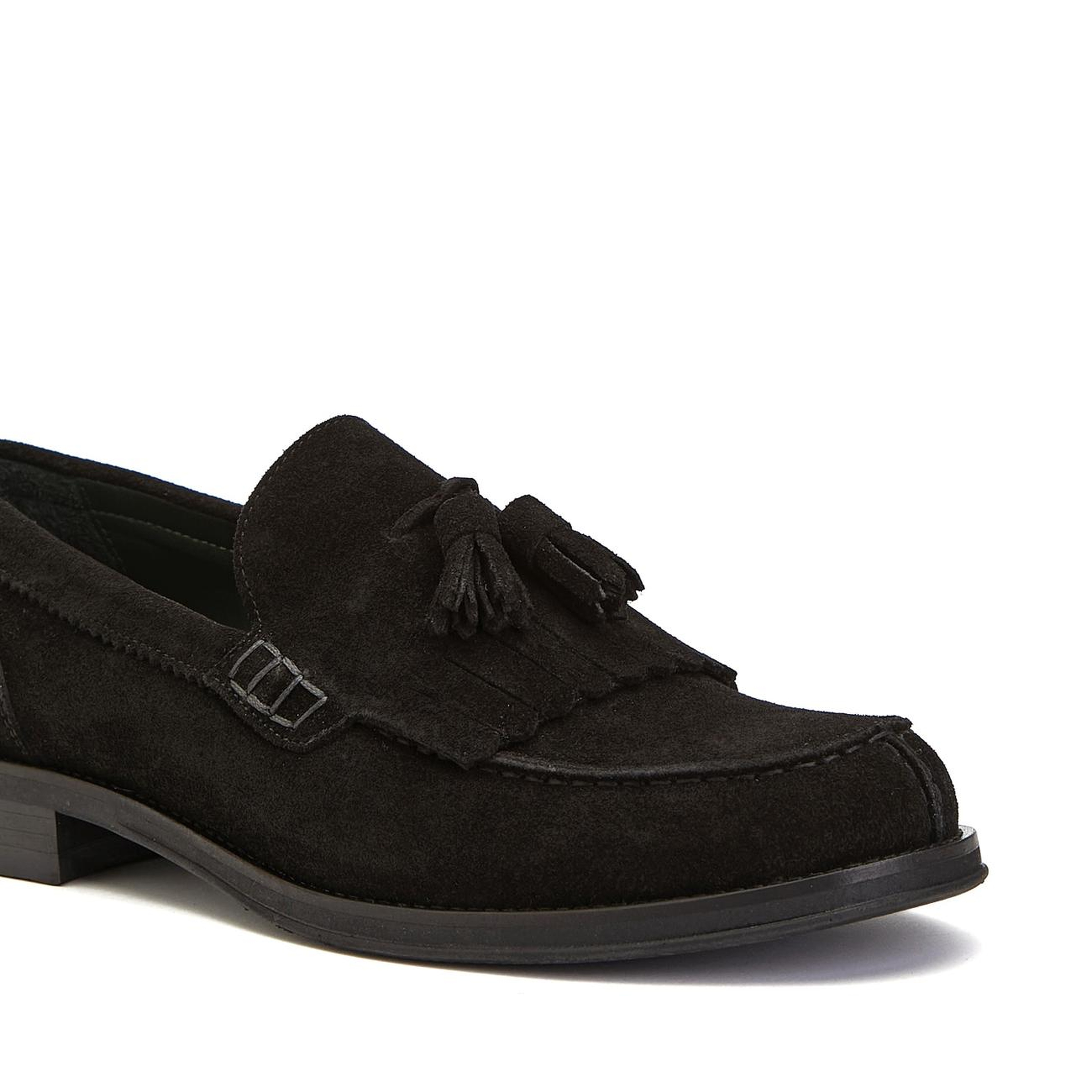 George Hogg Icons Erkek Siyah Püskül Detaylı Süet Loafer