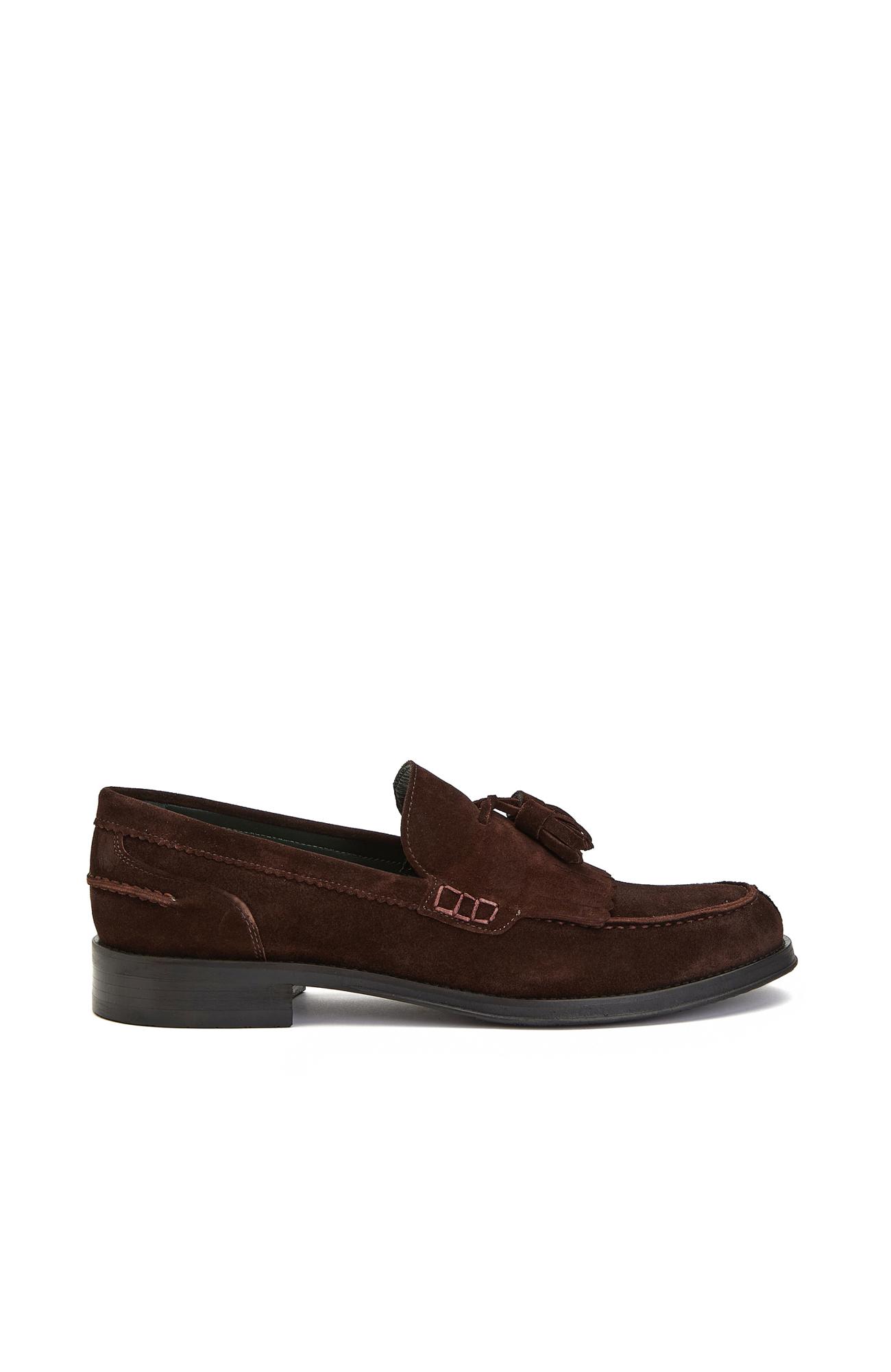George Hogg Icons Erkek Acı Kahve Püskül Detaylı Süet Loafer