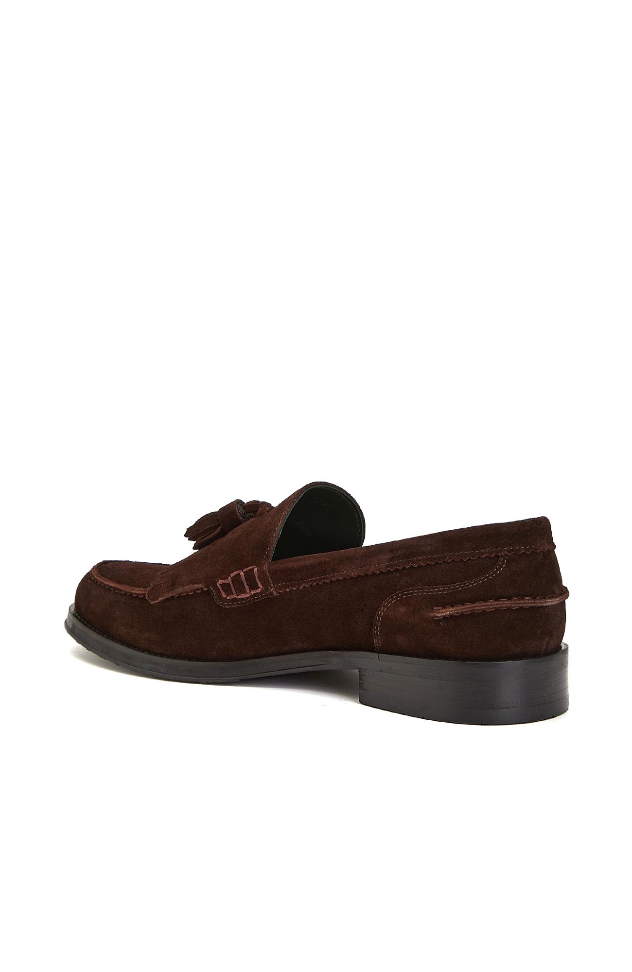 George Hogg Icons Erkek Acı Kahve Püskül Detaylı Süet Loafer