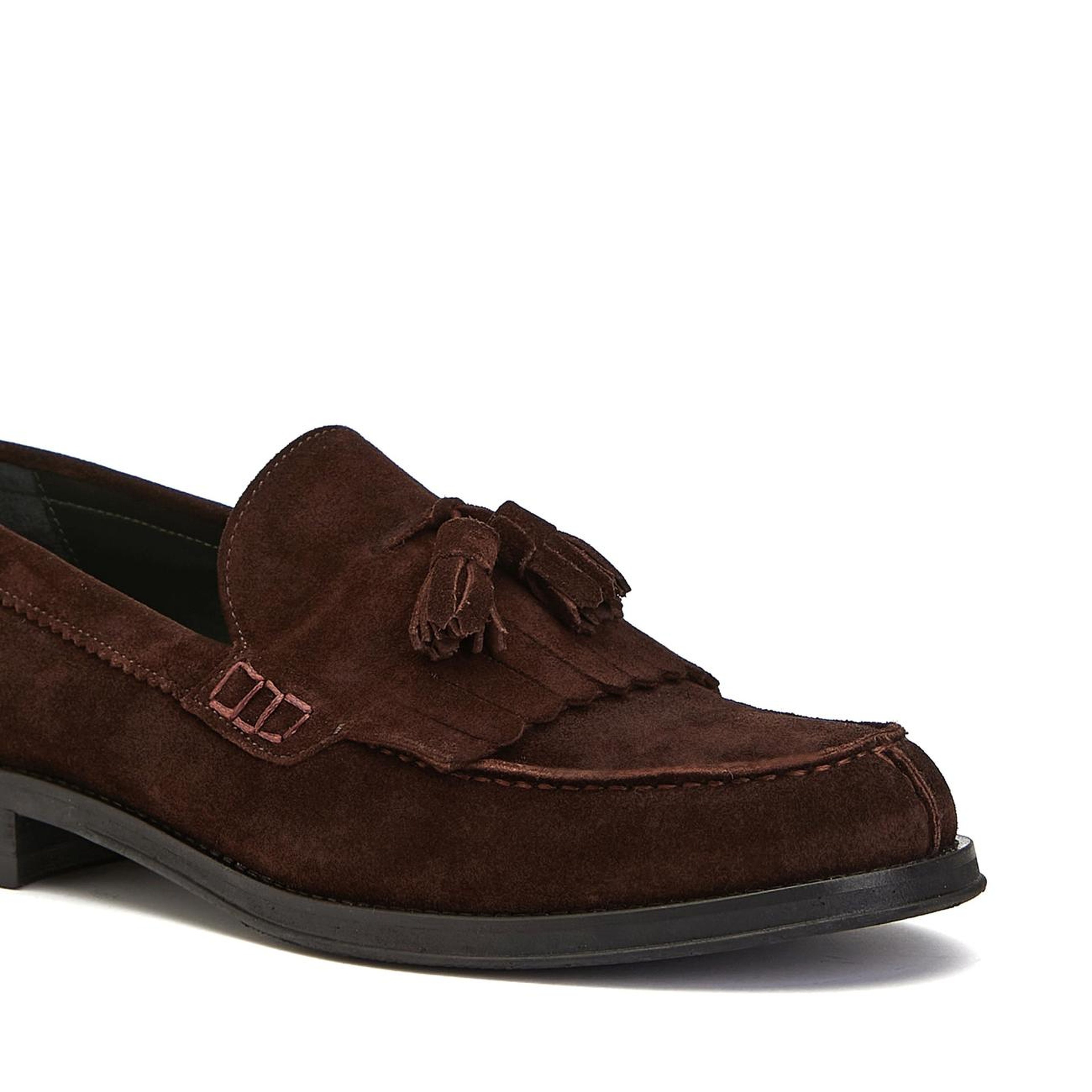 George Hogg Icons Erkek Acı Kahve Püskül Detaylı Süet Loafer