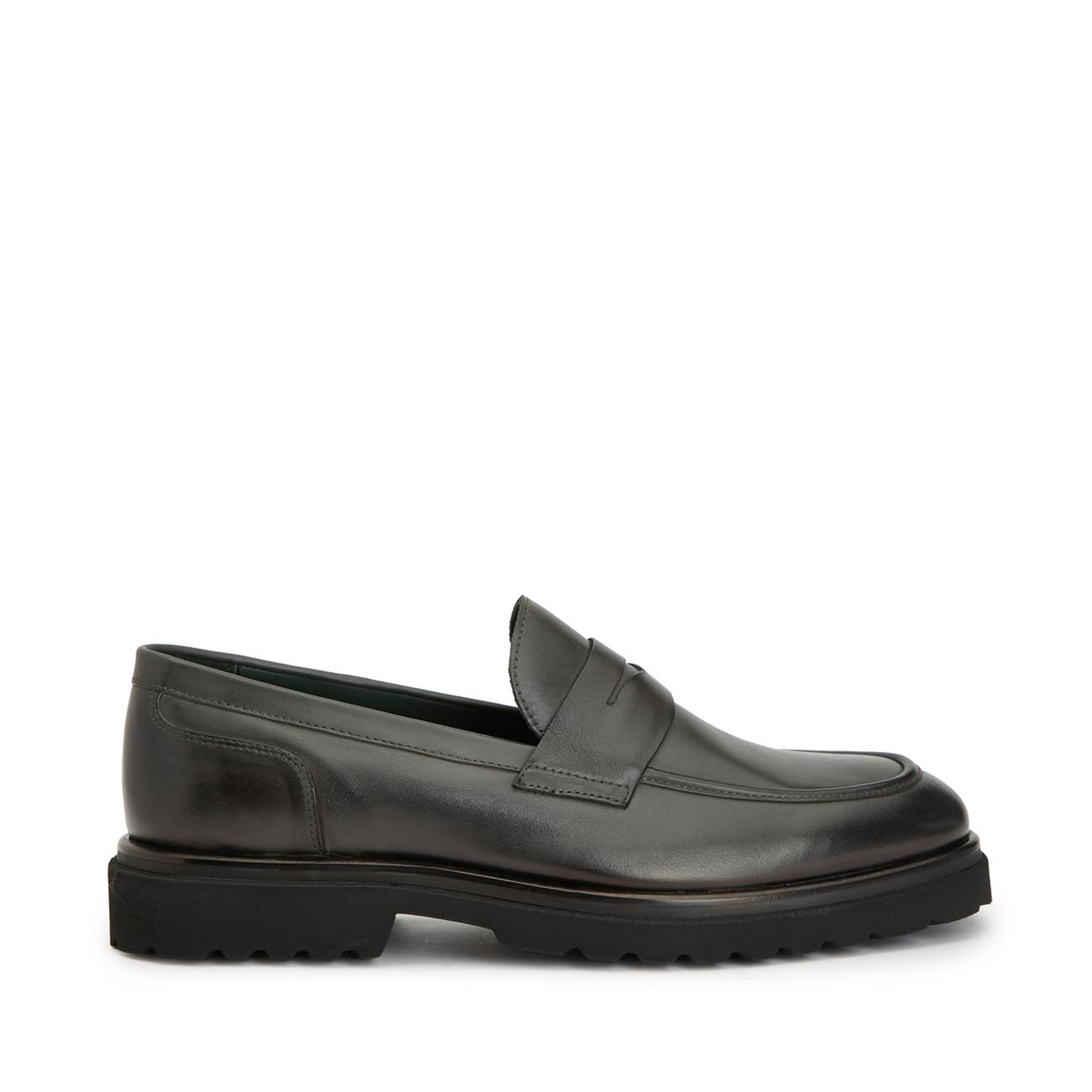 George Hogg Erkek Gri Deri Loafer