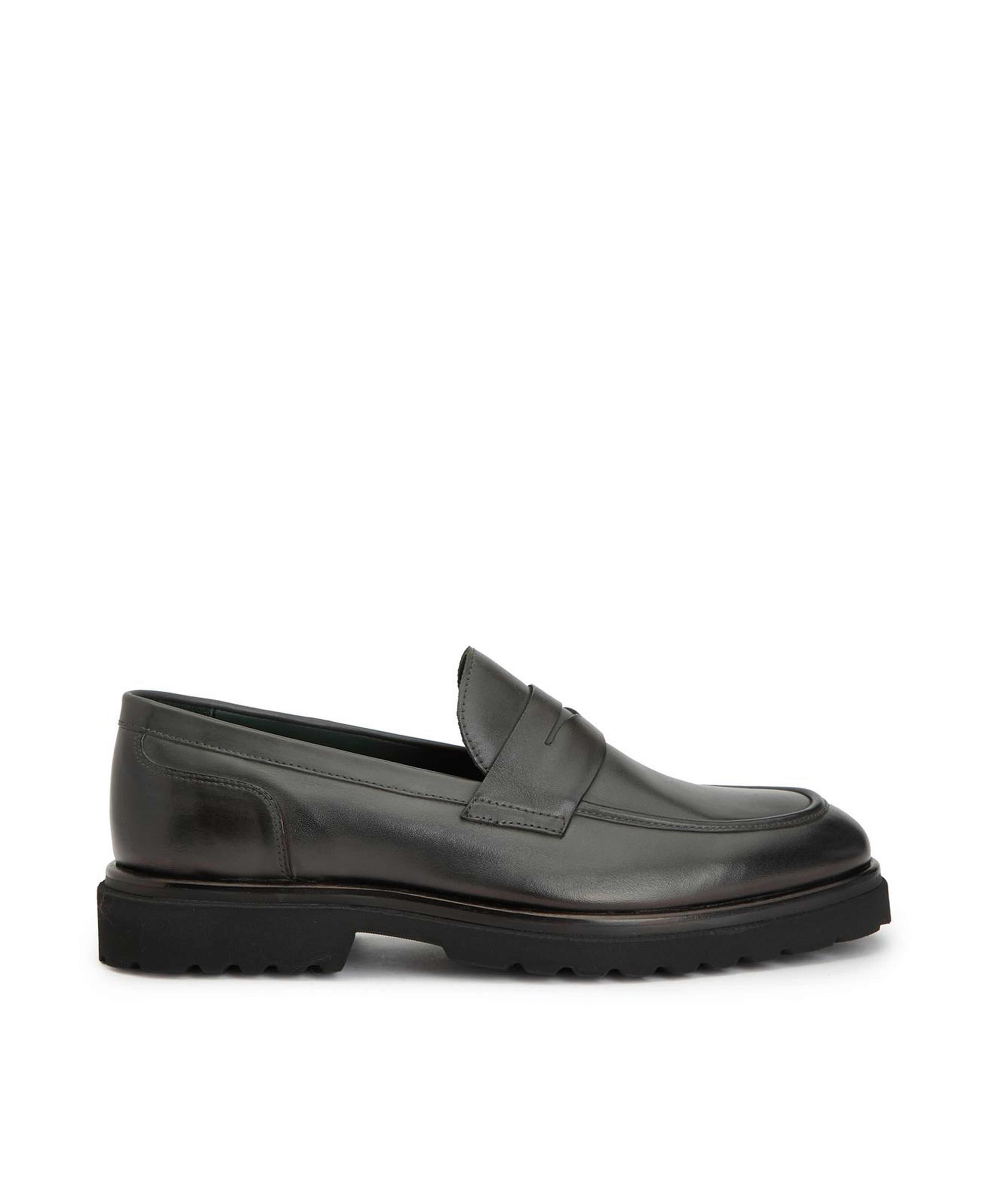 George Hogg Erkek Gri Deri Loafer