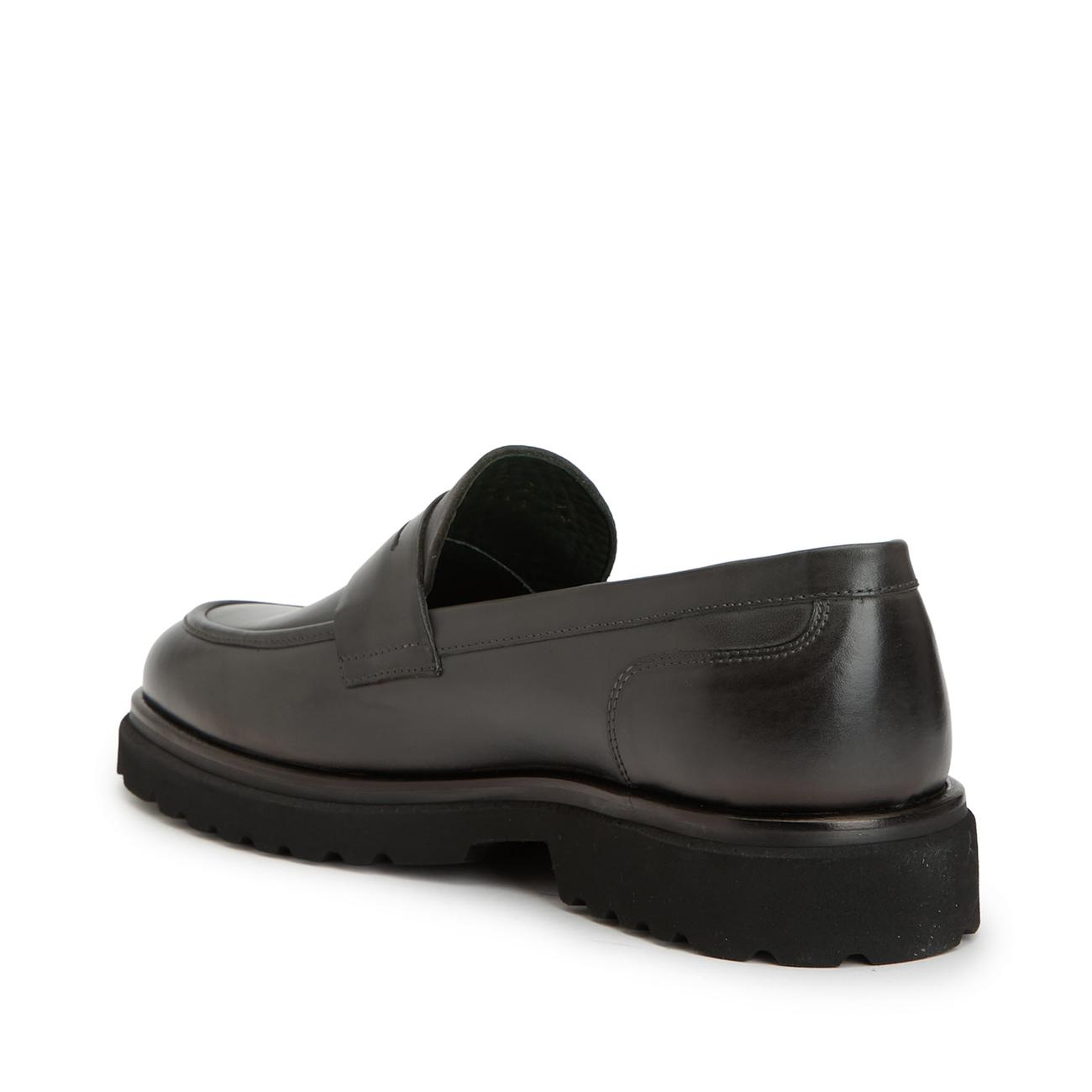 George Hogg Erkek Gri Deri Loafer