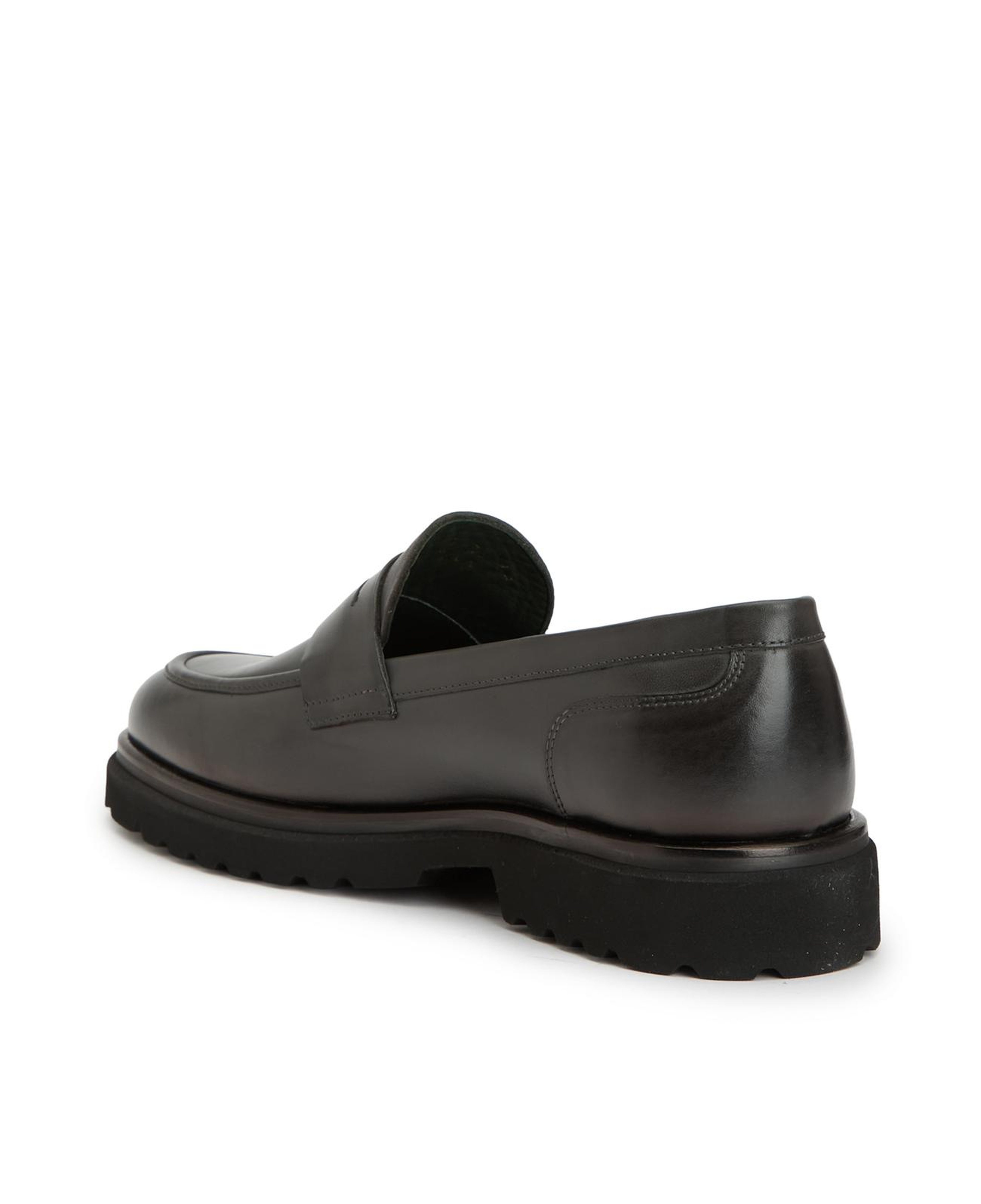 George Hogg Erkek Gri Deri Loafer