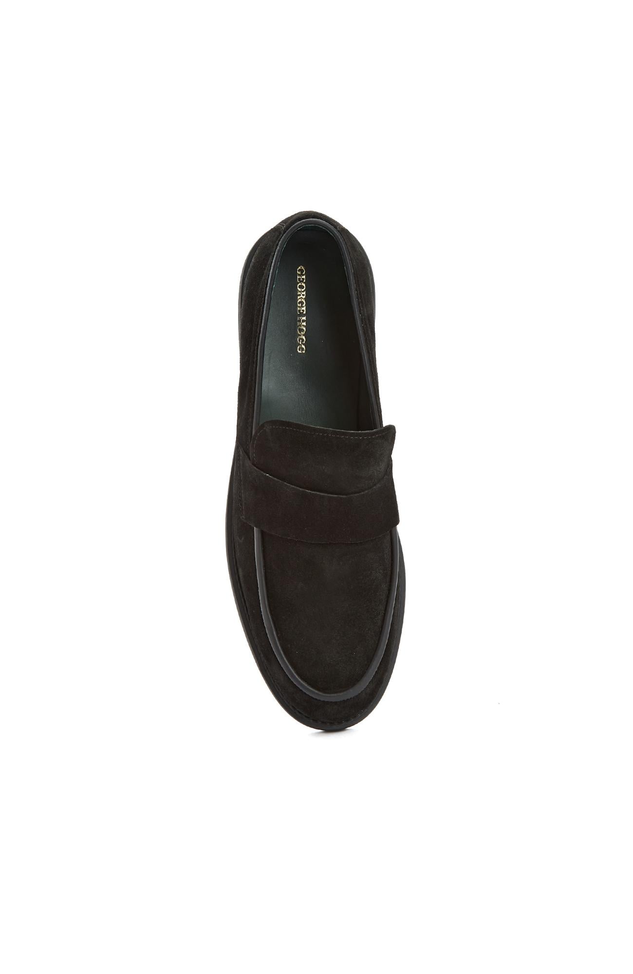 George Hogg Erkek Siyah Deri Loafer