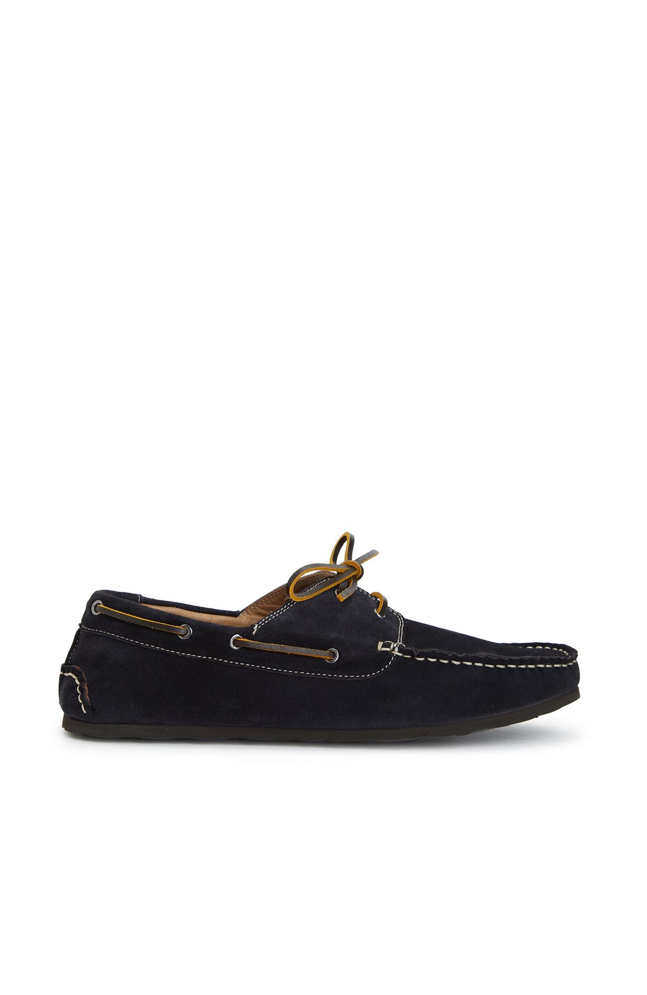 George Hogg Erkek Lacivert Deri Driver Loafer