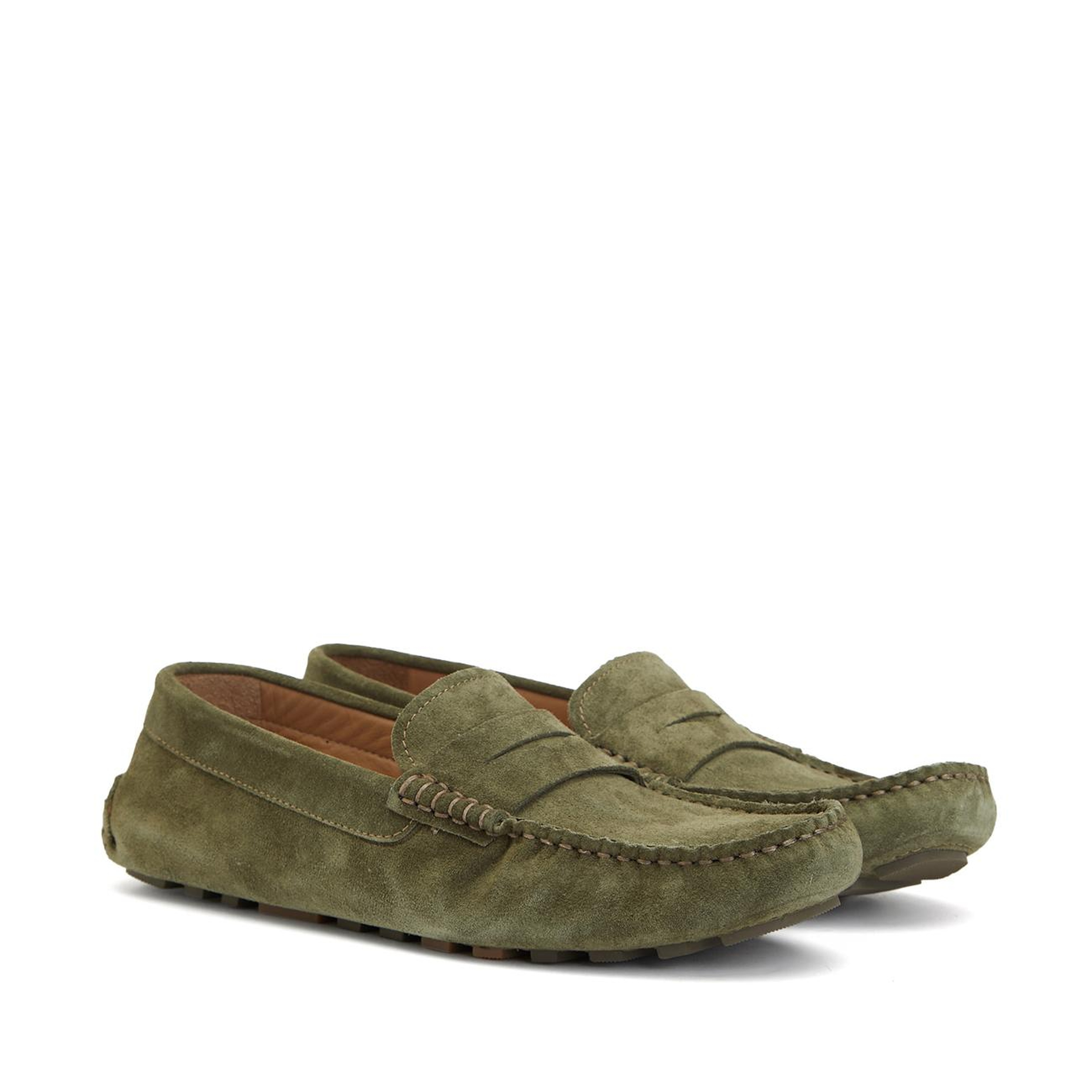Divarese Erkek Açık Haki Süet Loafer
