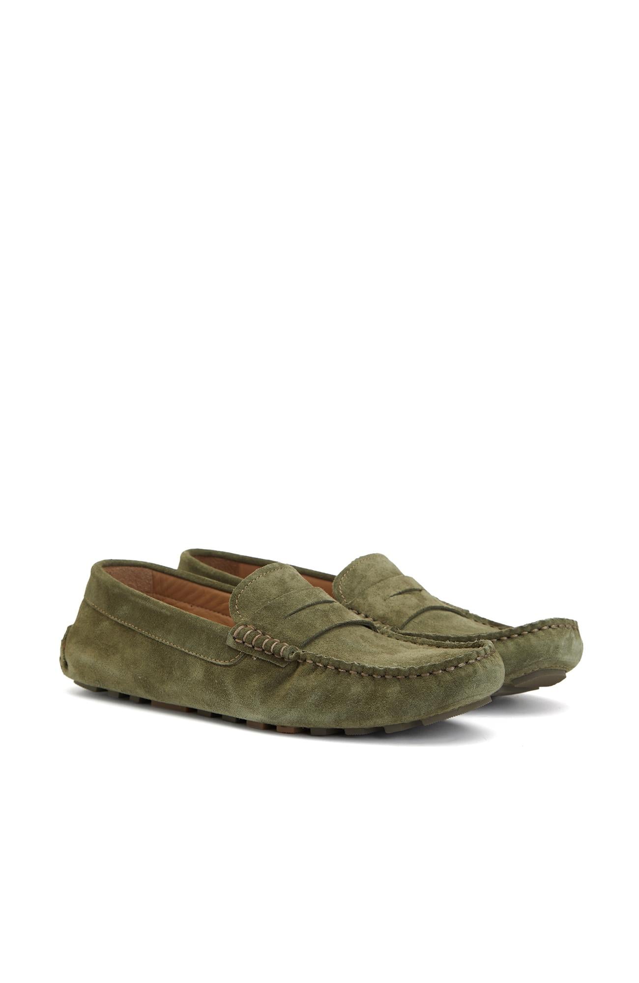 Divarese Erkek Açık Haki Süet Loafer