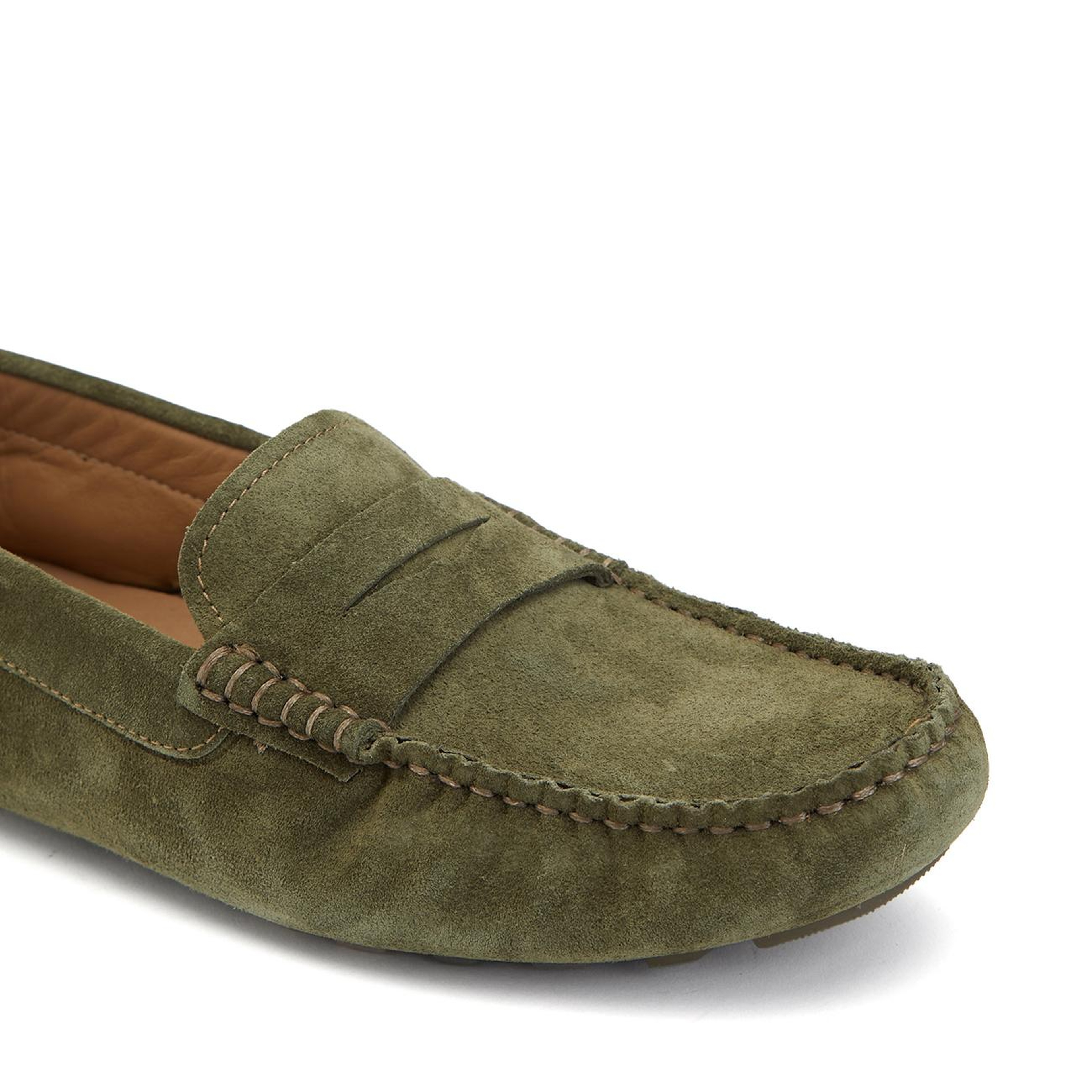 Divarese Erkek Açık Haki Süet Loafer