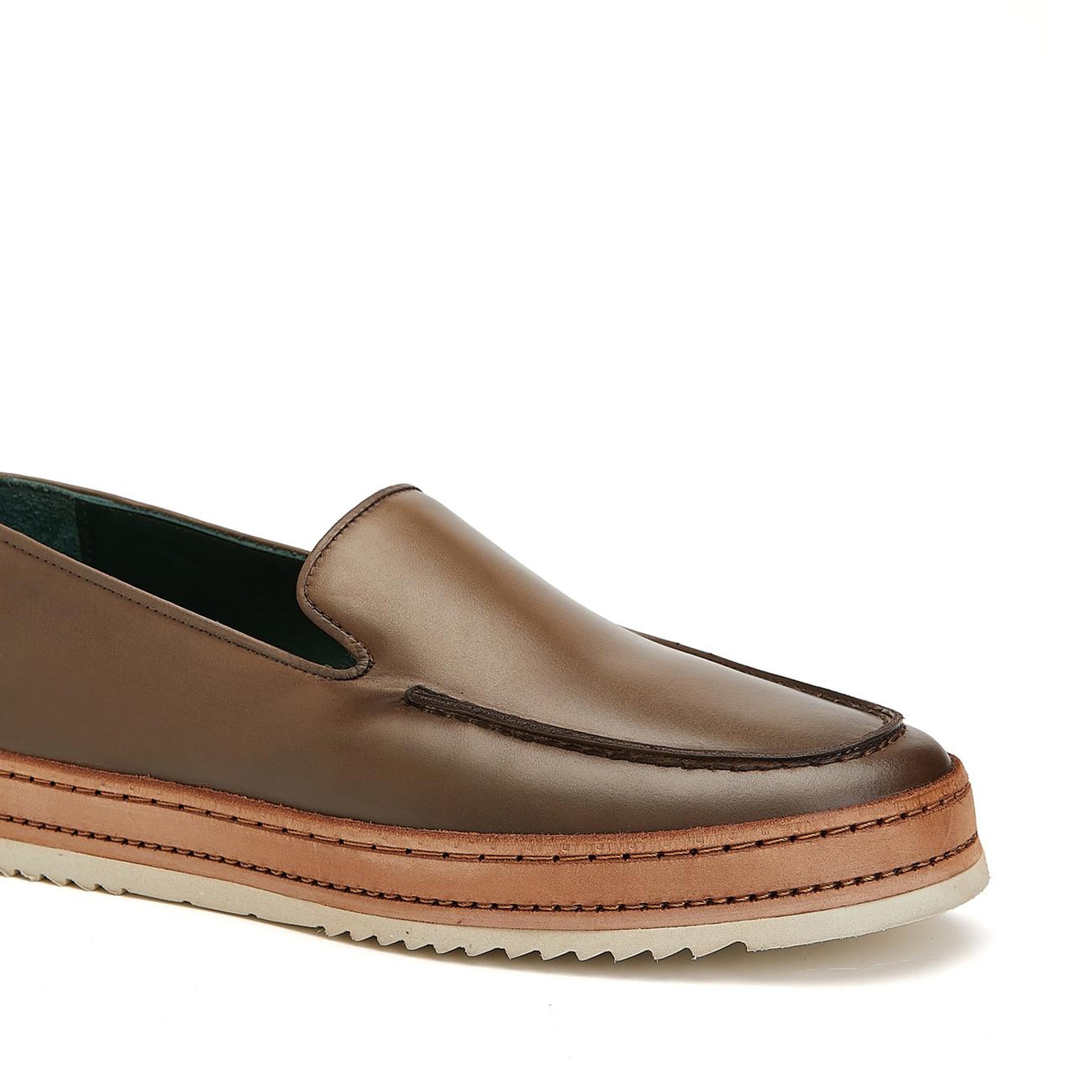 George Hogg Erkek Vizon Saraç Detaylı Deri Loafer