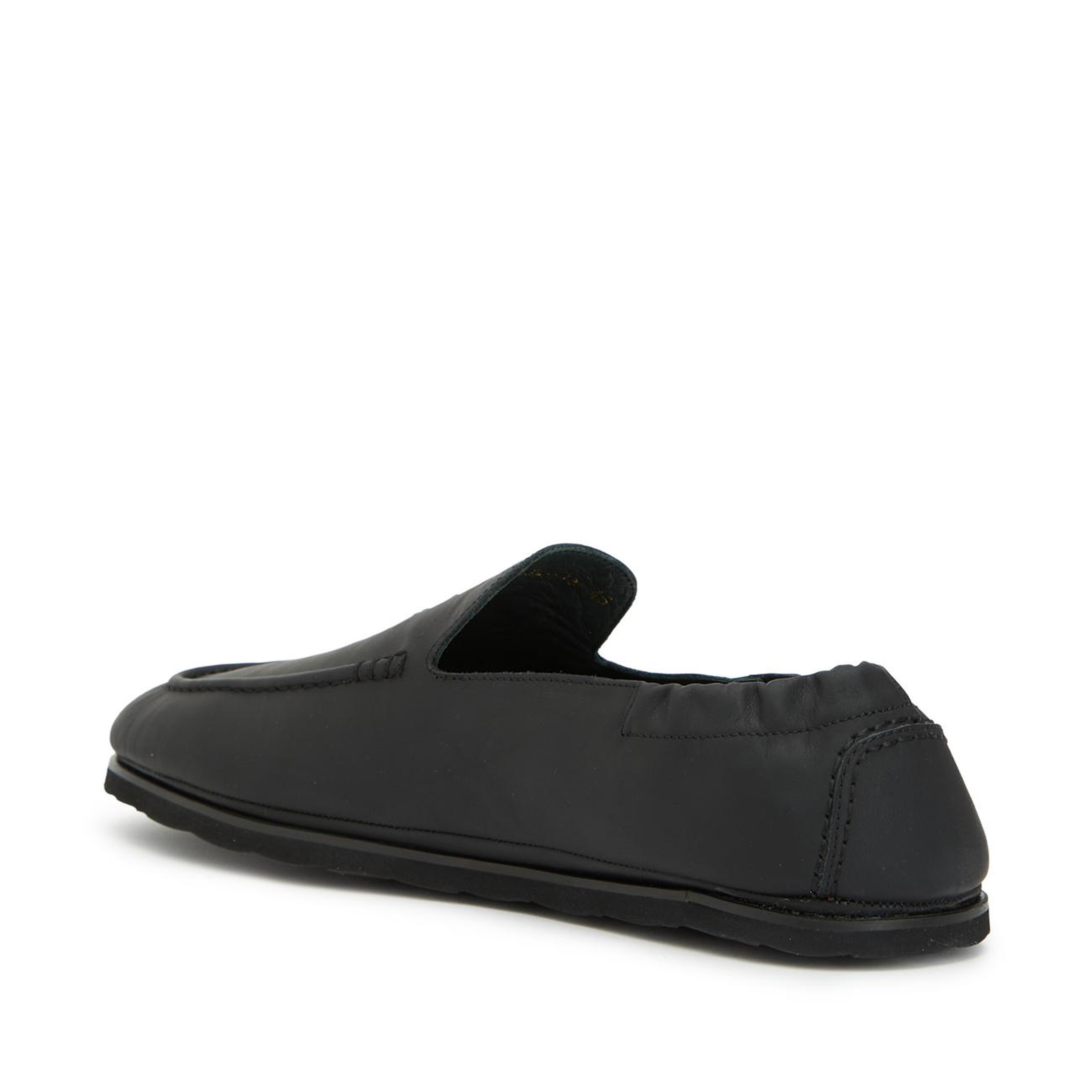 George Hogg Erkek Siyah Lastik Detaylı Deri Loafer