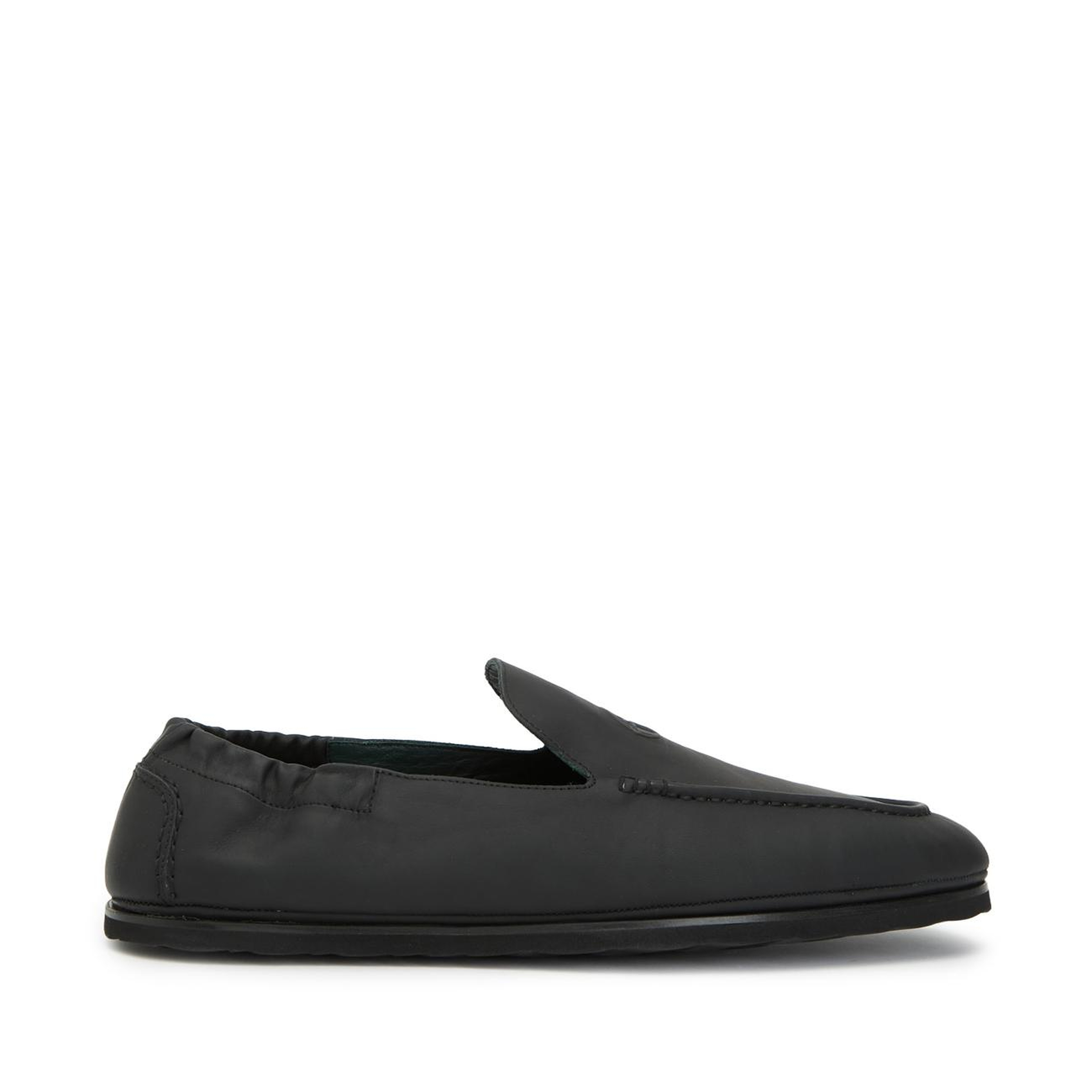 George Hogg Erkek Siyah Lastik Detaylı Deri Loafer