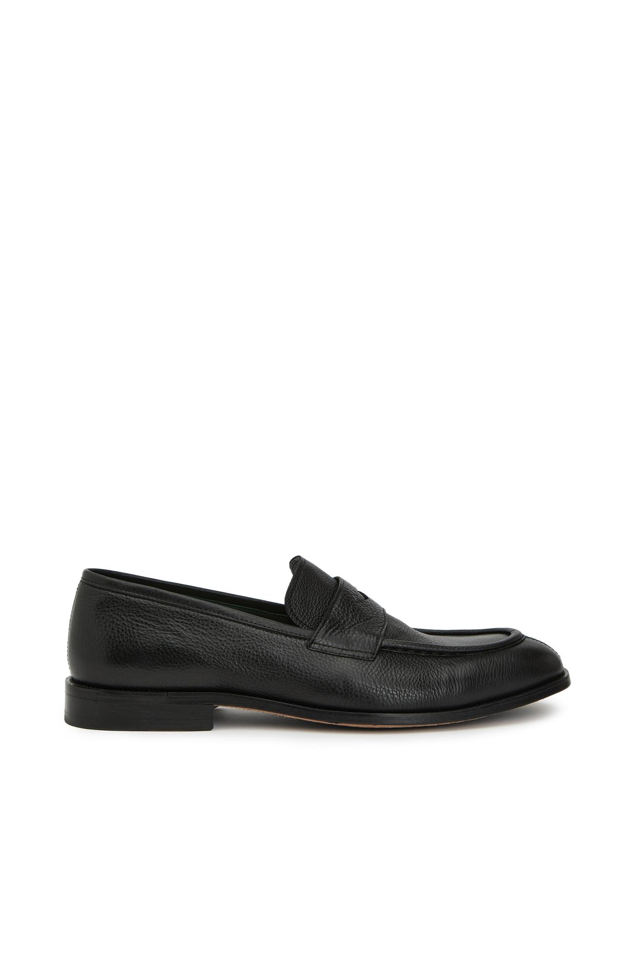George Hogg Erkek Siyah Deri Loafer