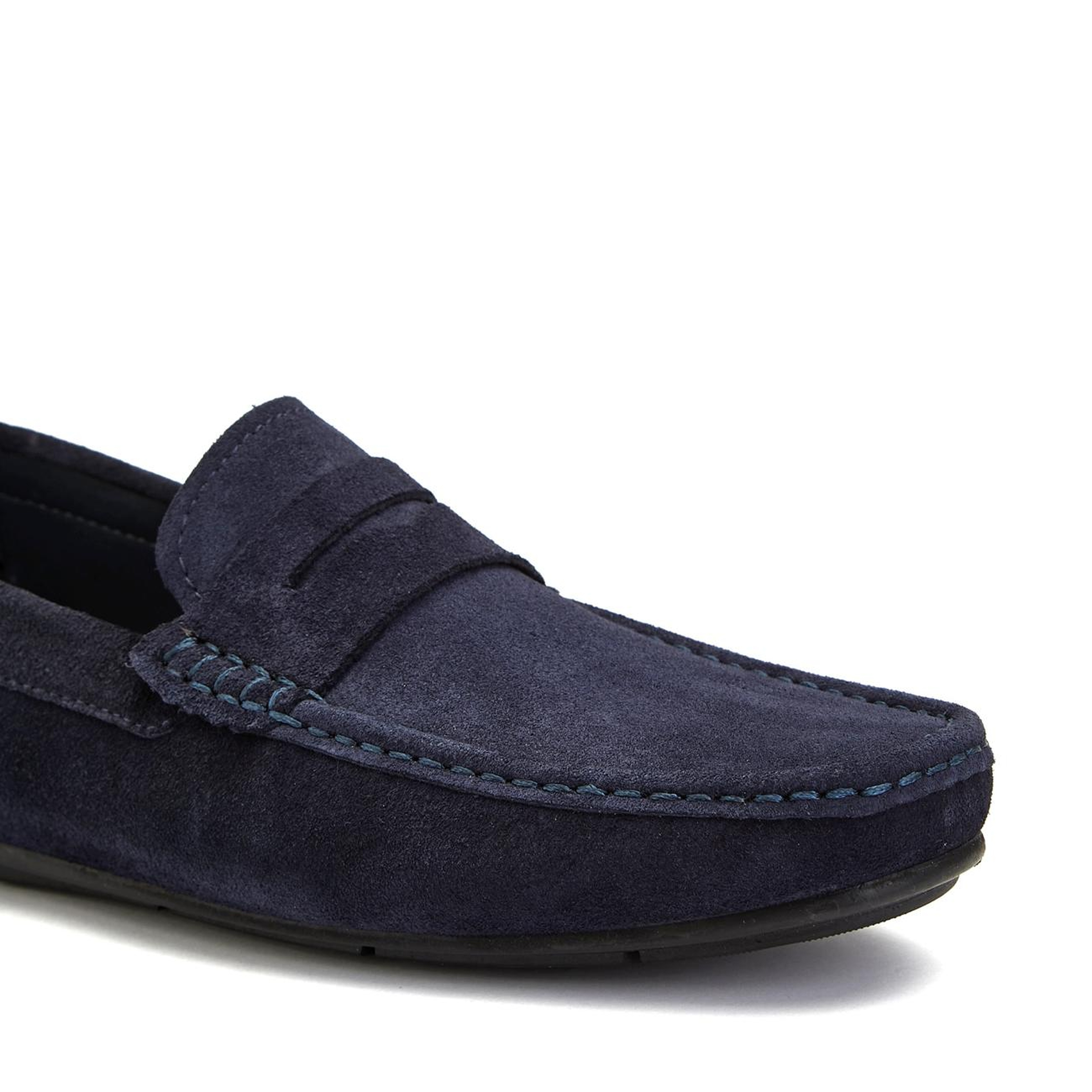 Divarese Erkek Lacivert Saraç Detaylı Süet Loafer
