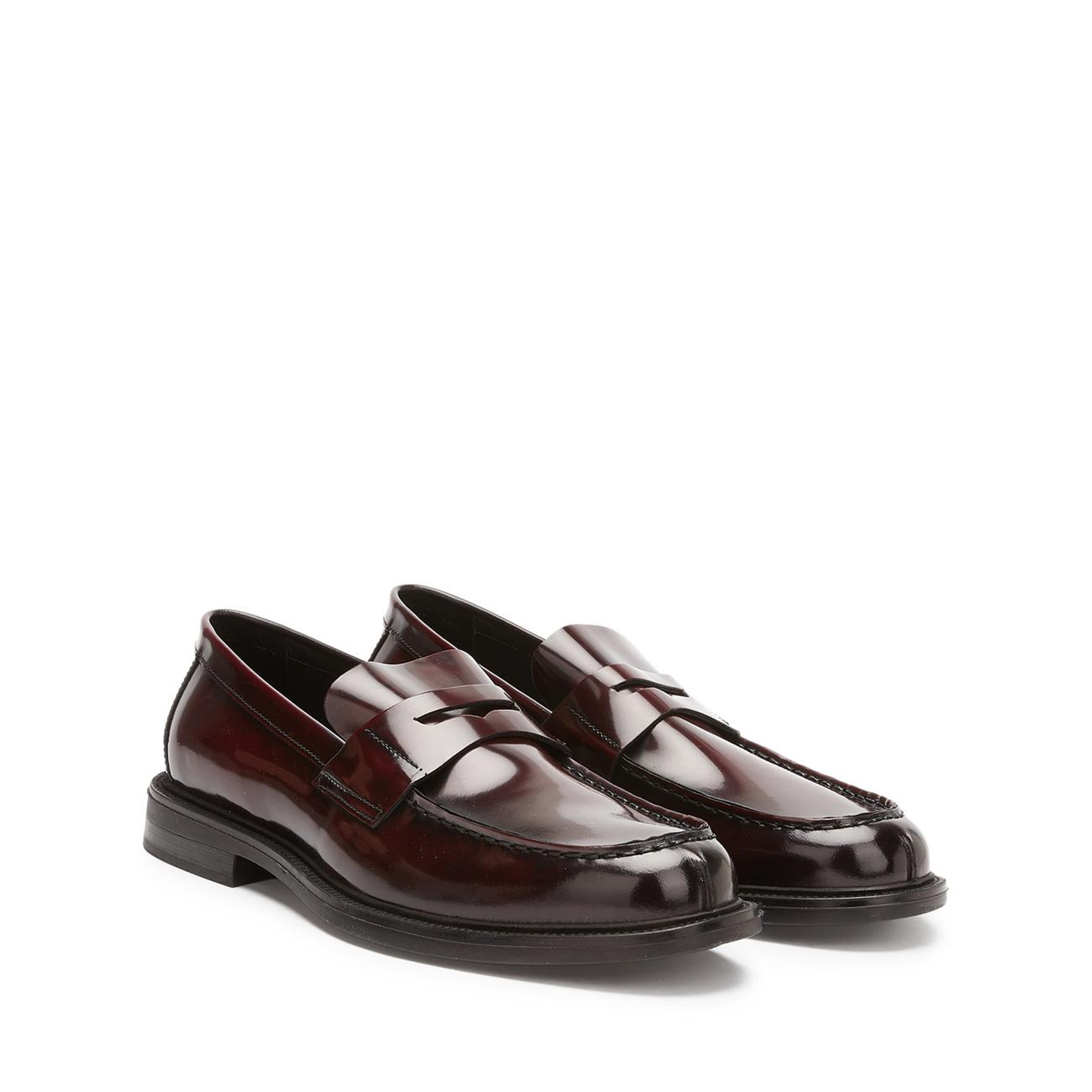 Divarese Erkek Bordo Saraç Detaylı Deri Loafer