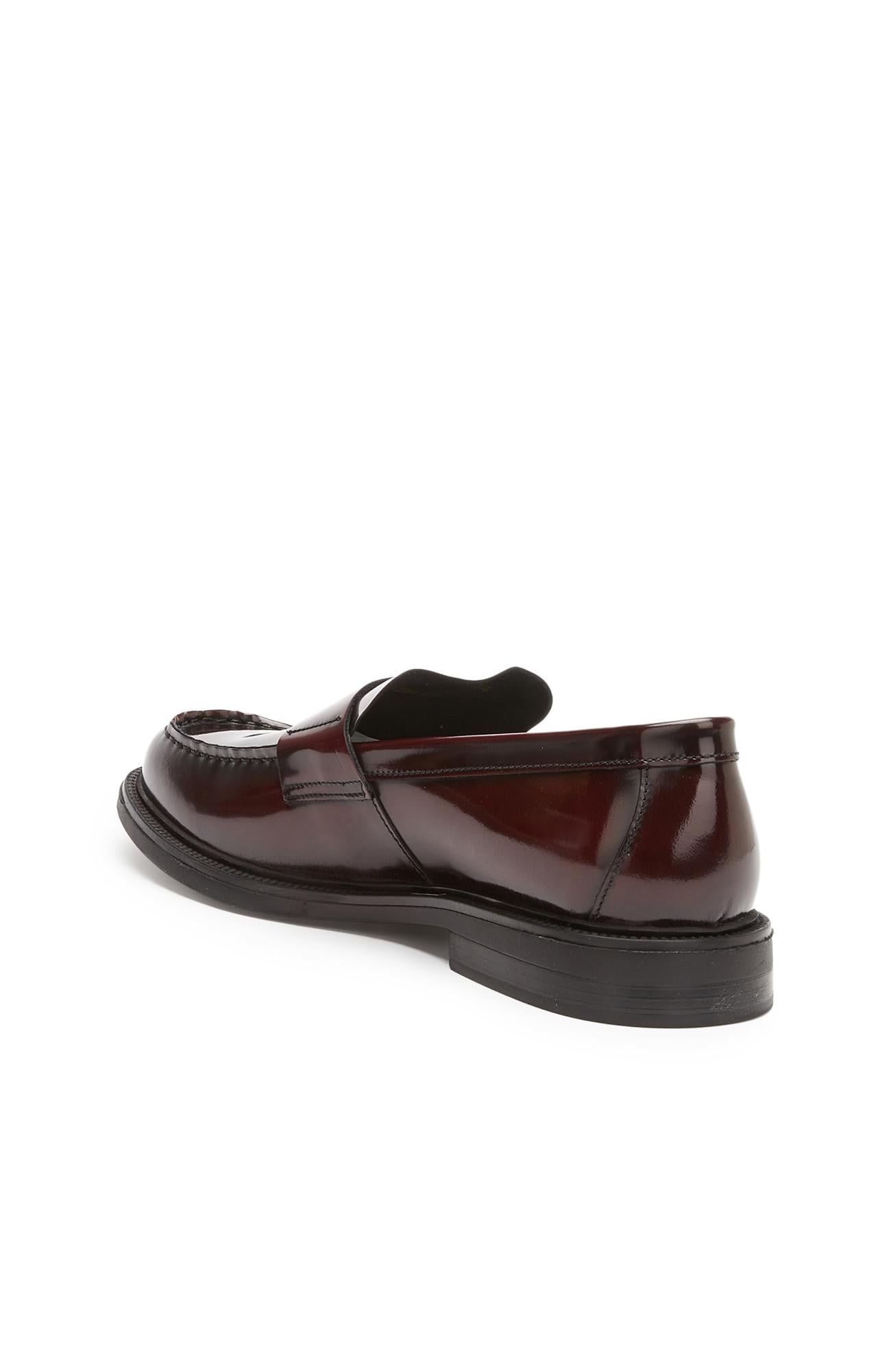 Divarese Erkek Bordo Saraç Detaylı Deri Loafer