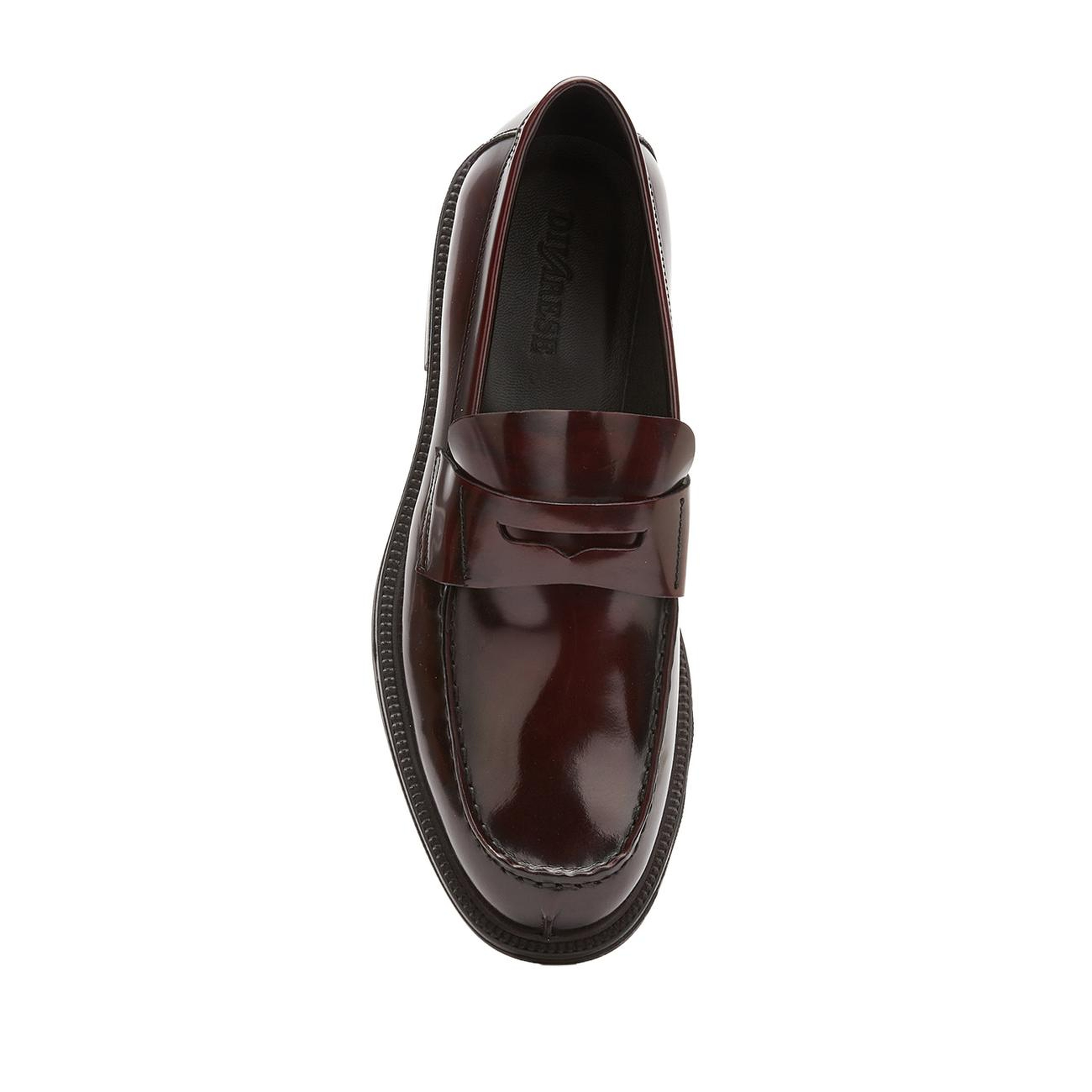 Divarese Erkek Bordo Saraç Detaylı Deri Loafer