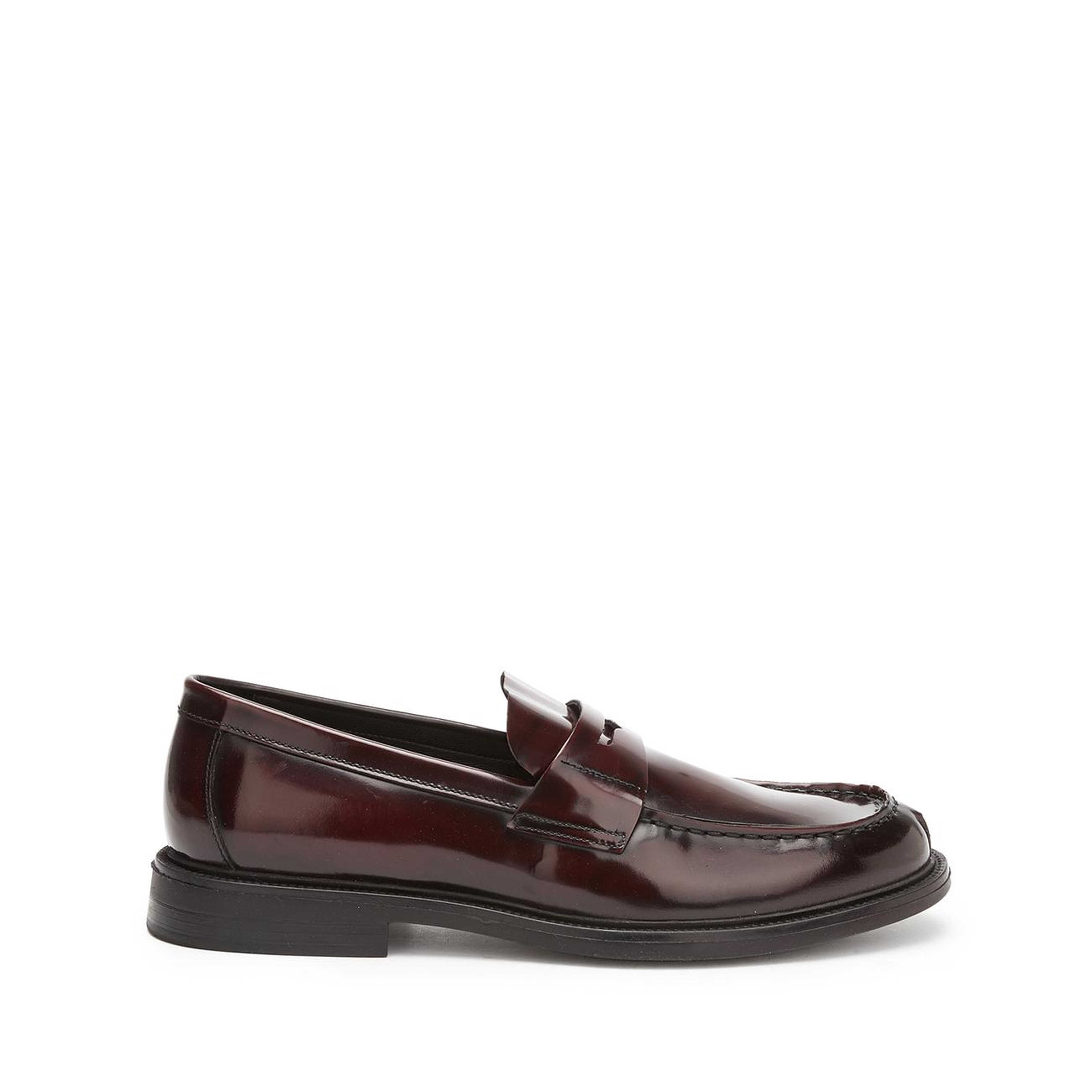 Divarese Erkek Bordo Saraç Detaylı Deri Loafer