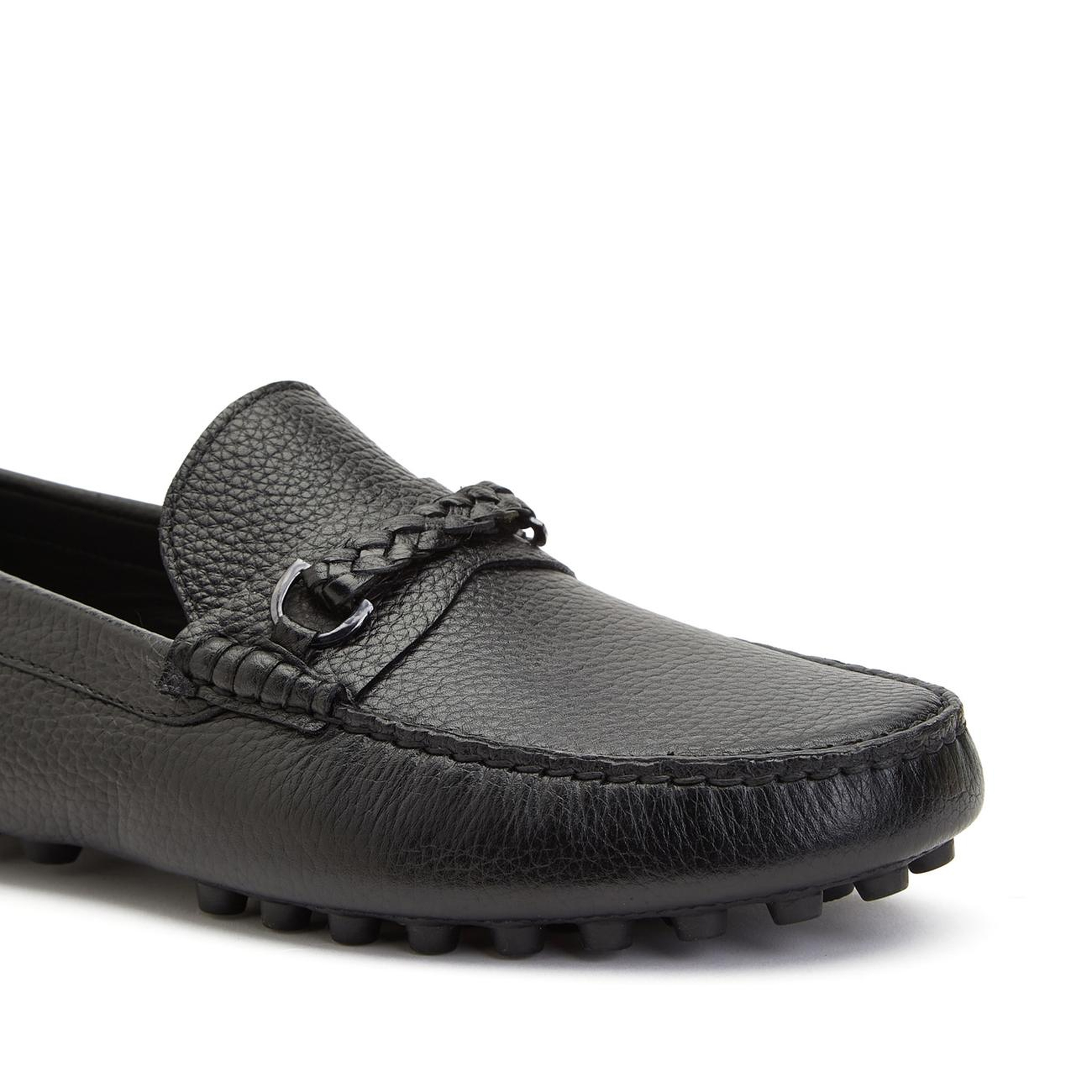George Hogg Erkek Siyah Günlük Rahat Deri Loafer