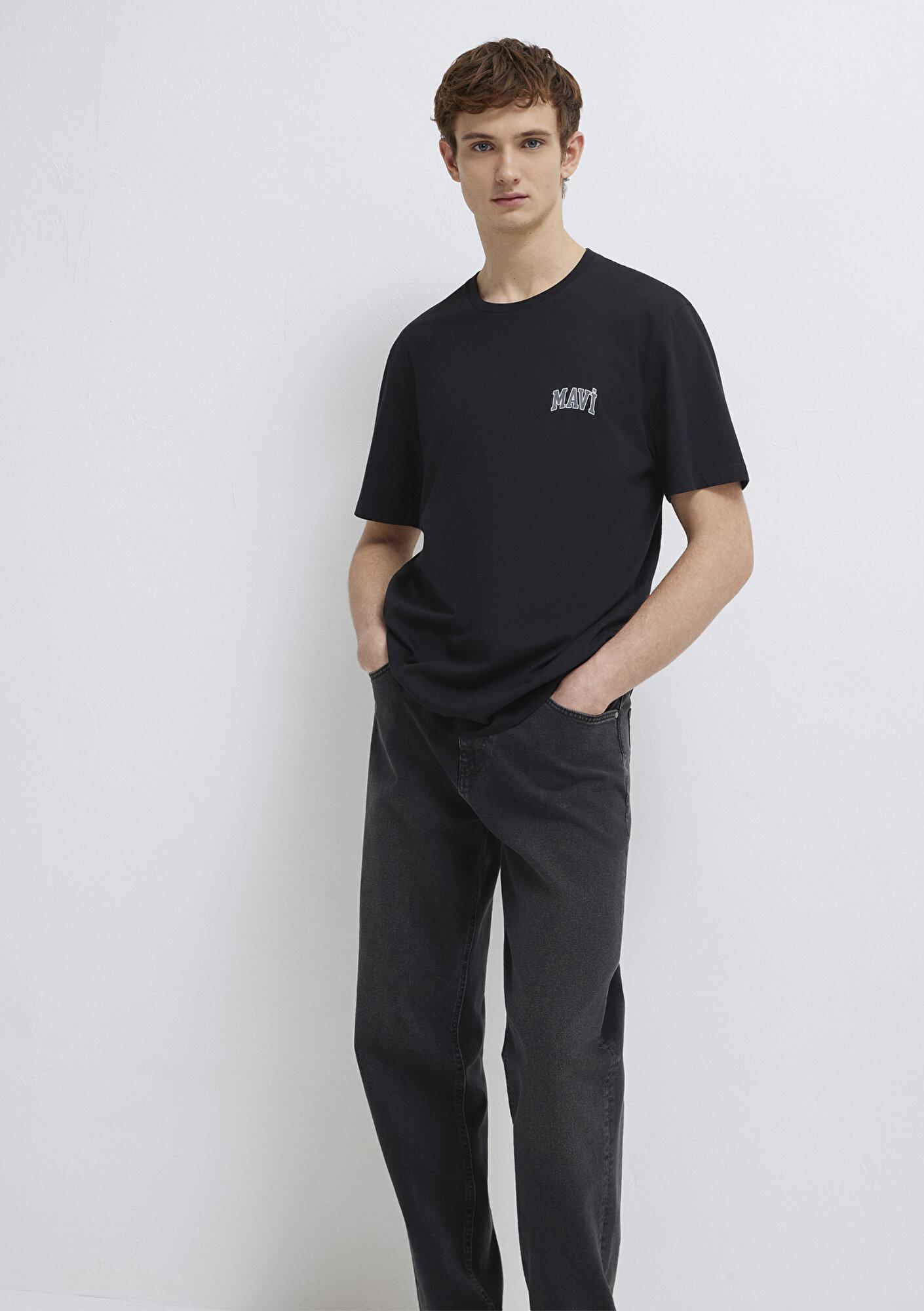 Mavi Mavi Logo Baskılı Siyah Tişört Regular Fit / Normal Kesim 0611714-900