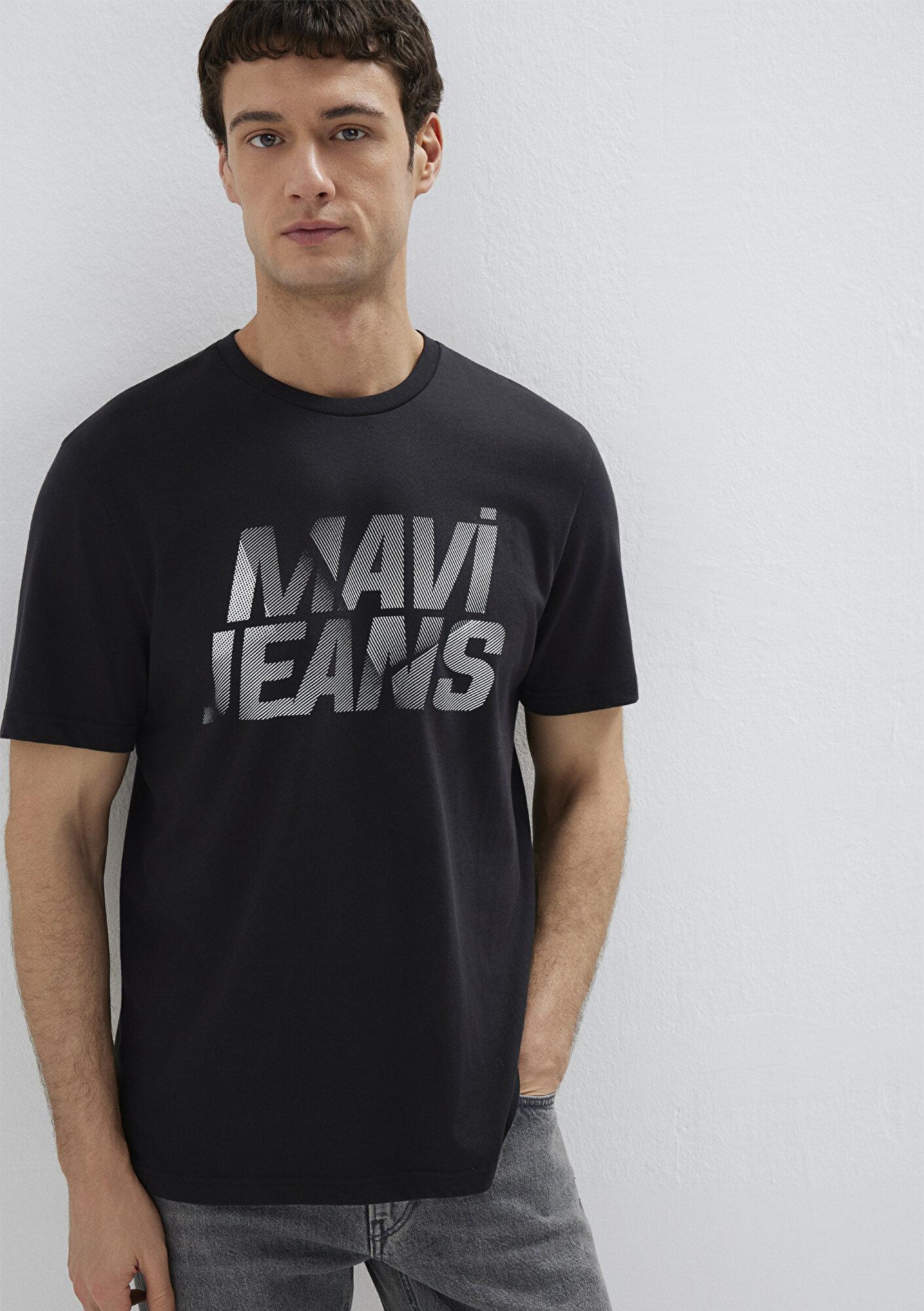 Mavi Mavi Logo Baskılı Siyah Tişört Regular Fit / Normal Kesim 0610260-900
