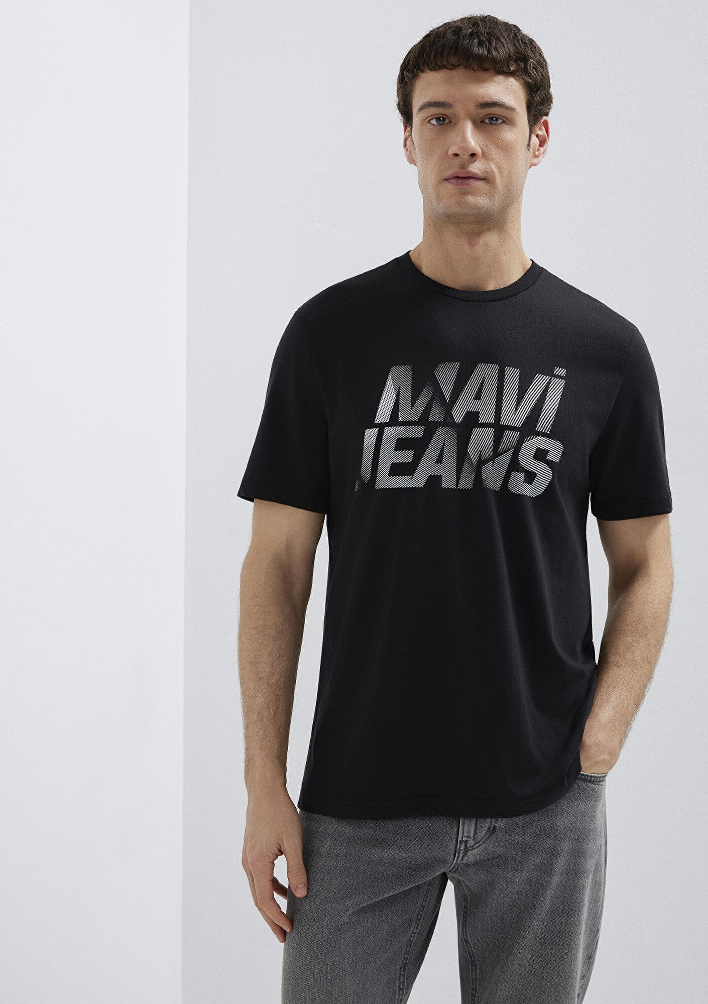 Mavi Mavi Logo Baskılı Siyah Tişört Regular Fit / Normal Kesim 0610260-900