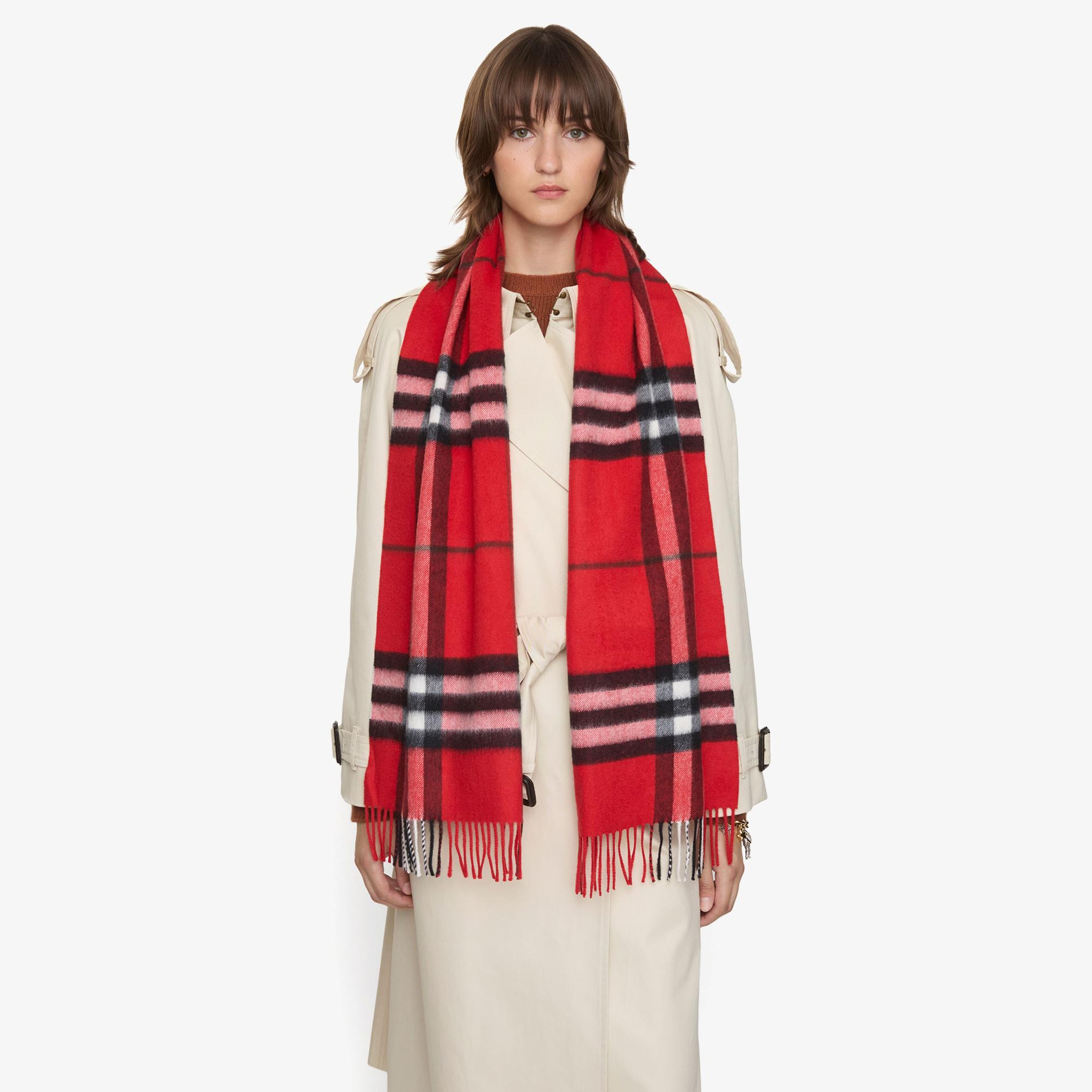 Burberry Giant Check Kadın Kırmızı Atkı