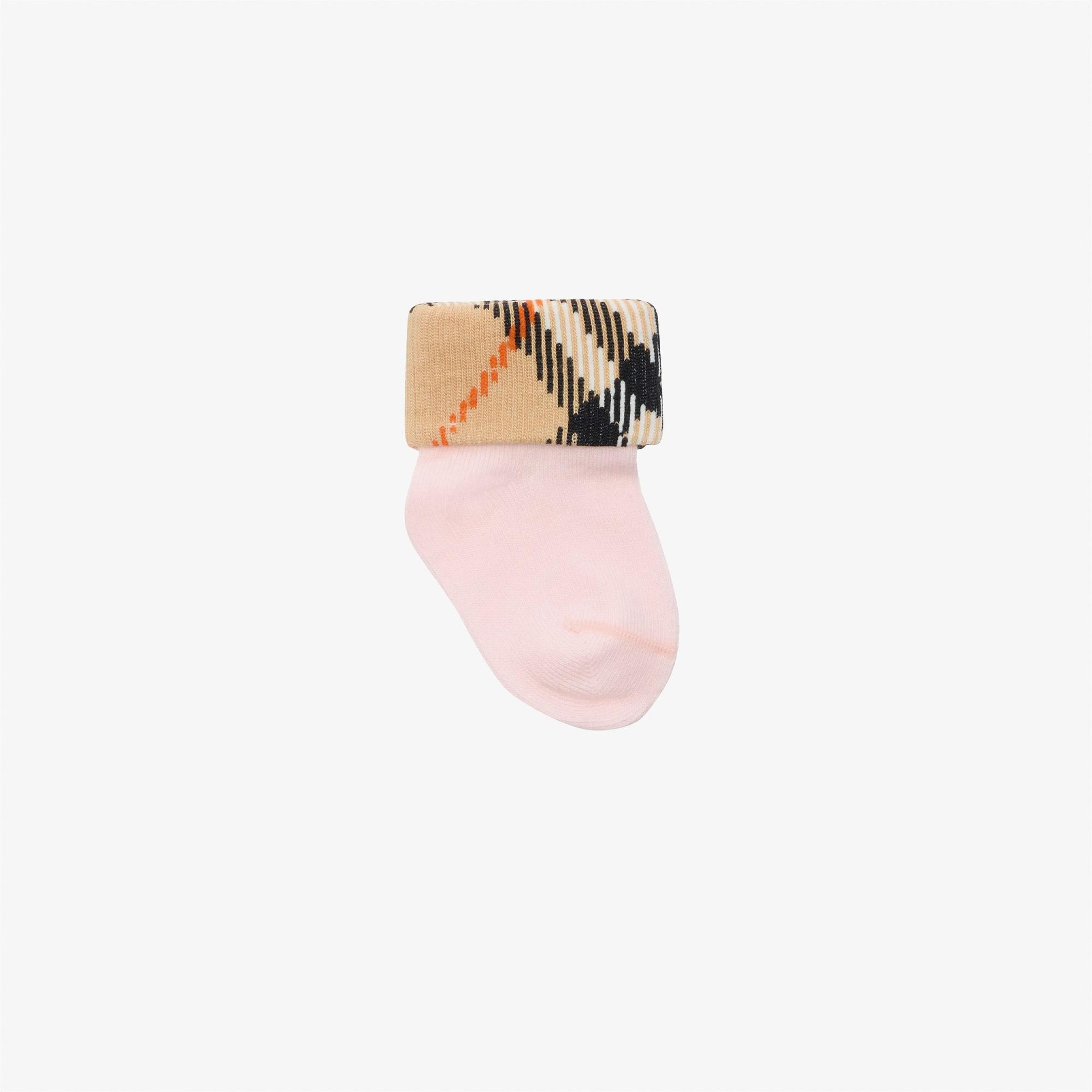 Burberry Cotton Blend Çocuk Pembe 2'li Çorap