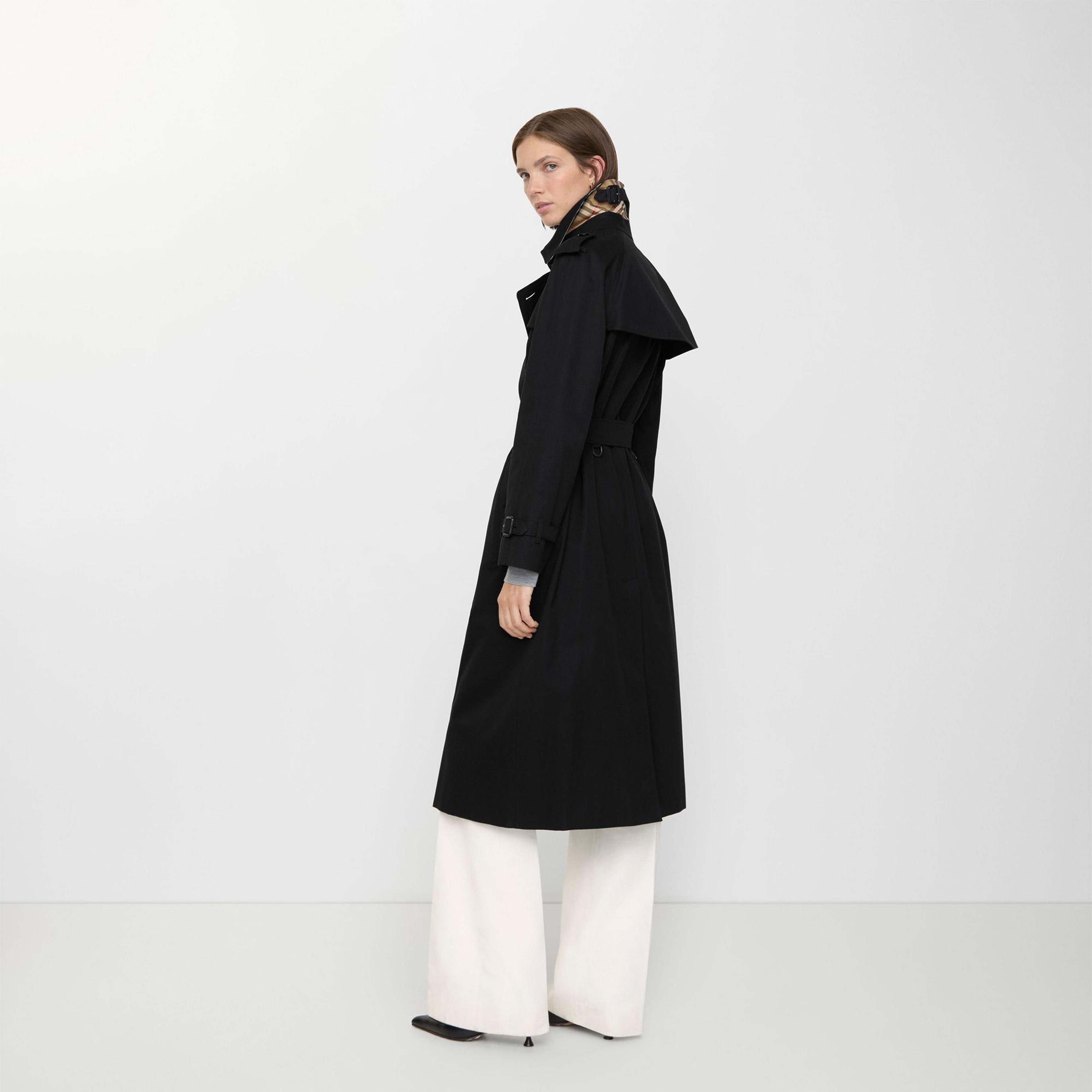 Burberry Long Waterloo Heritage Kadın Siyah Trençkot