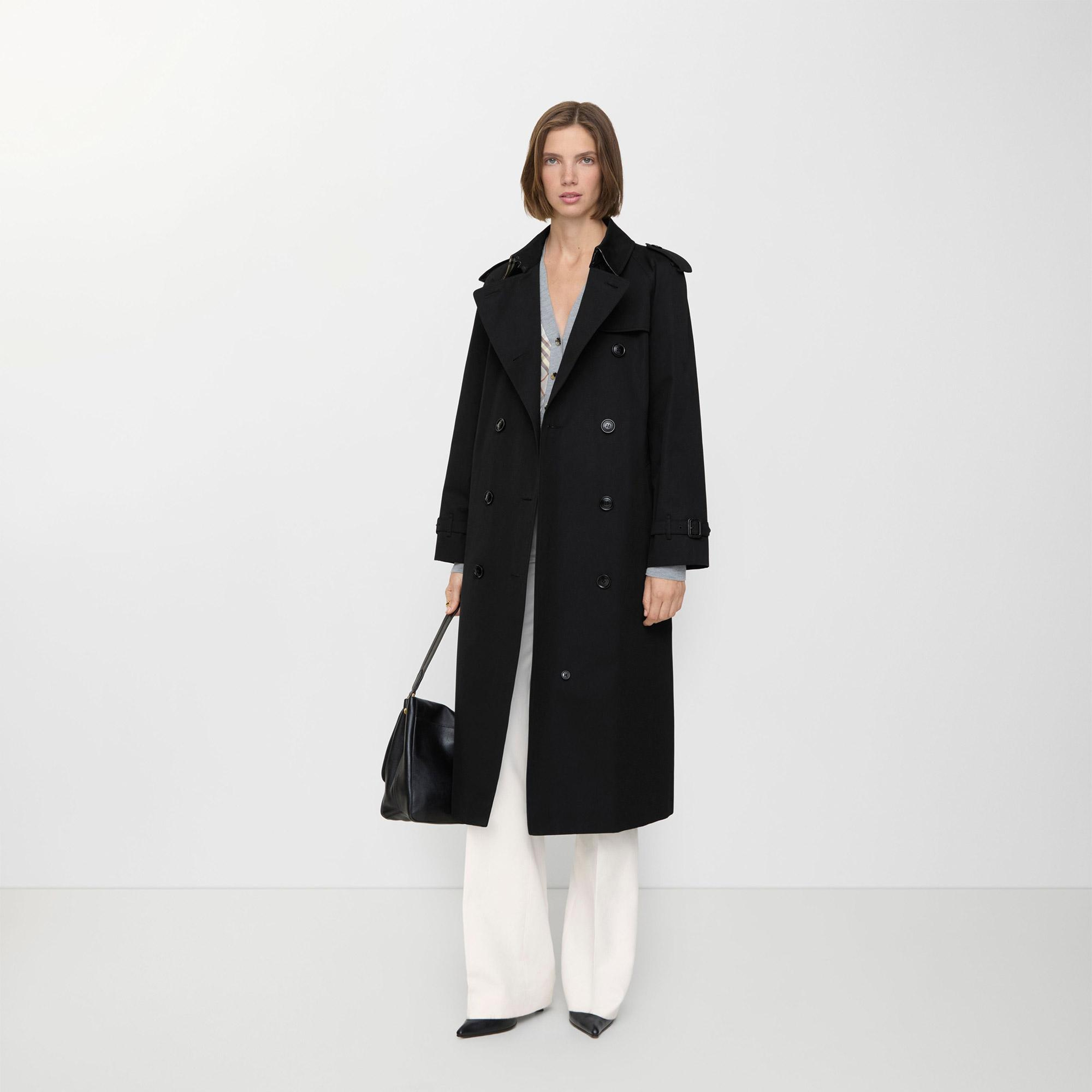 Burberry Long Waterloo Heritage Kadın Siyah Trençkot