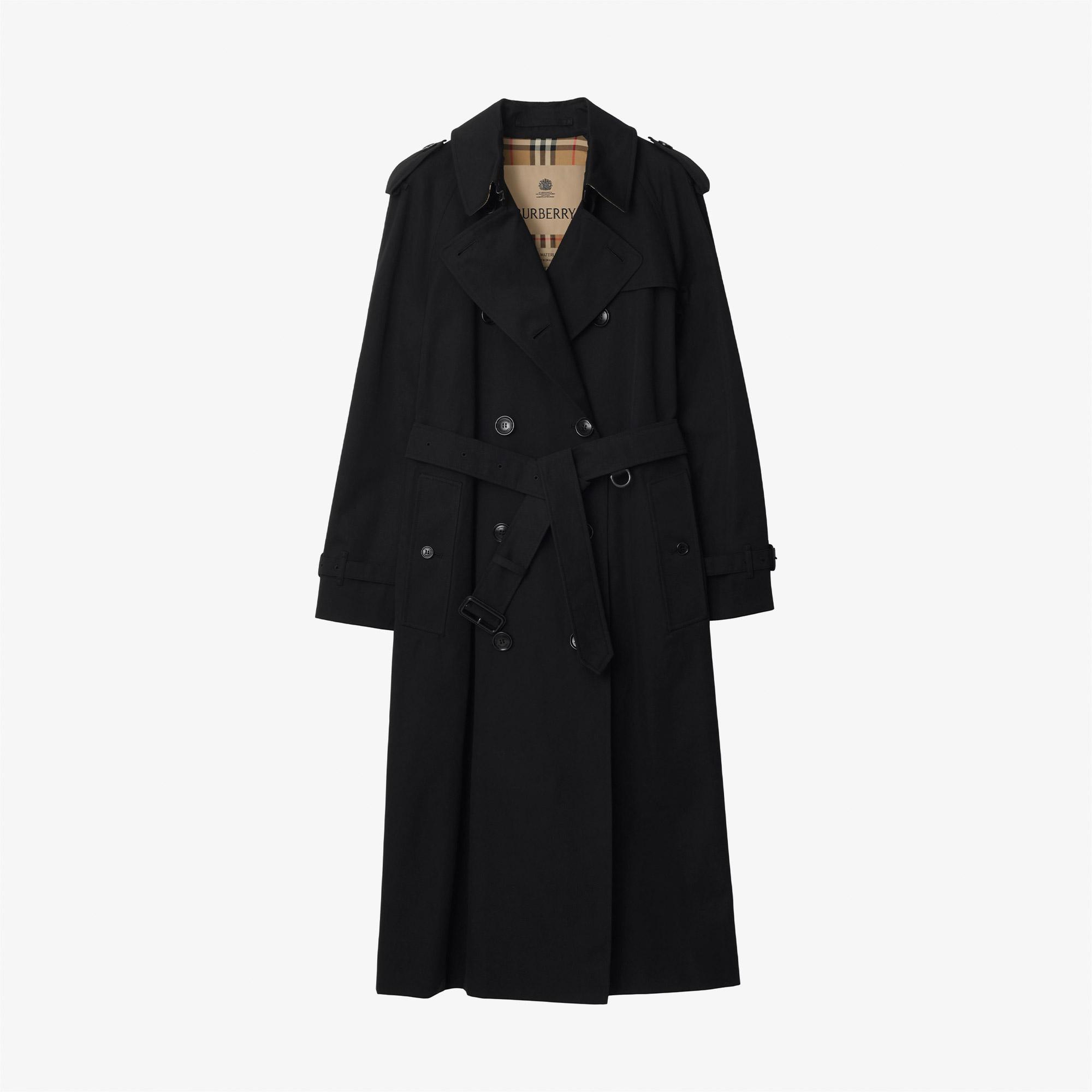 Burberry Long Waterloo Heritage Kadın Siyah Trençkot