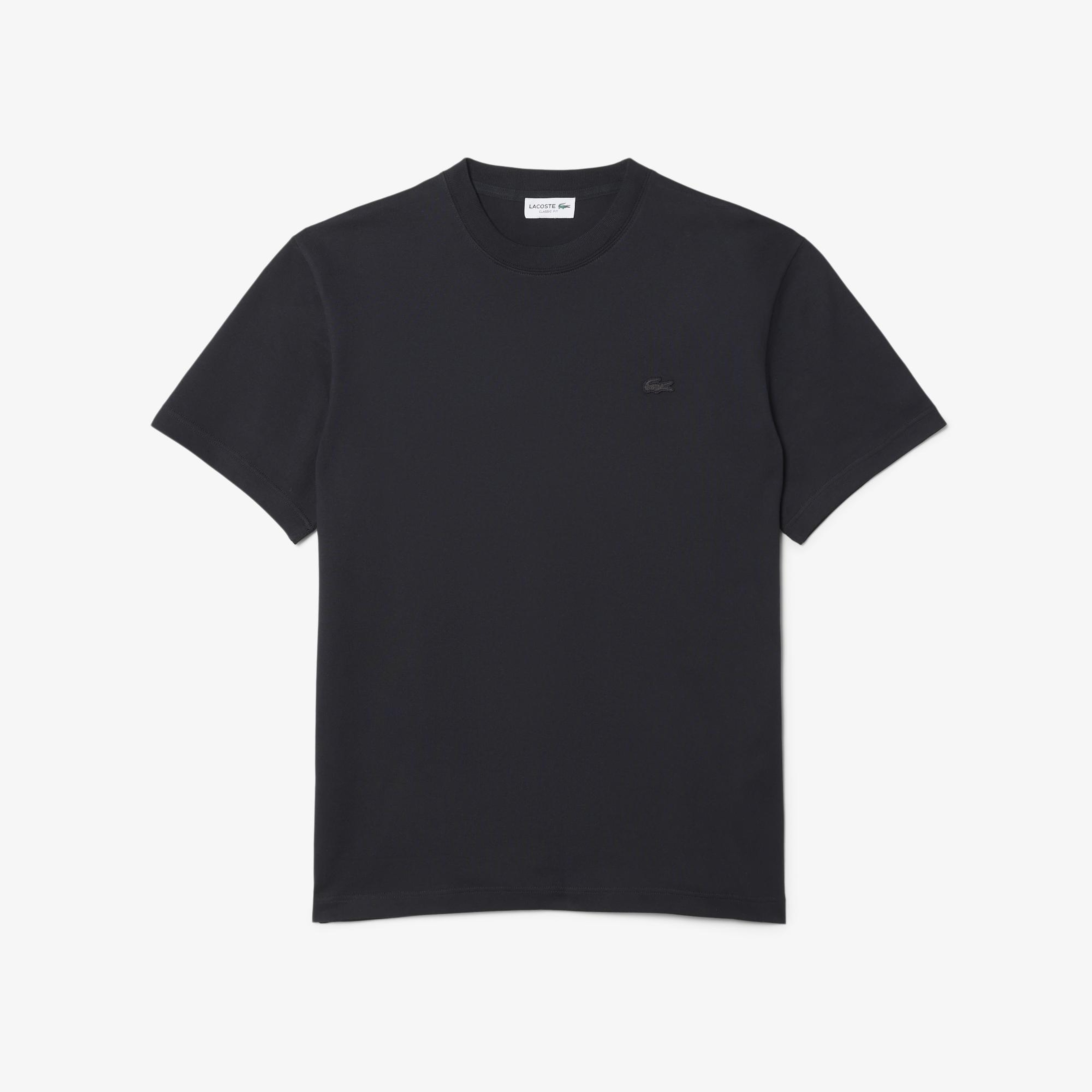 Erkek Classic Fit Bisiklet Yaka Baskılı Koyu Gri T-Shirt