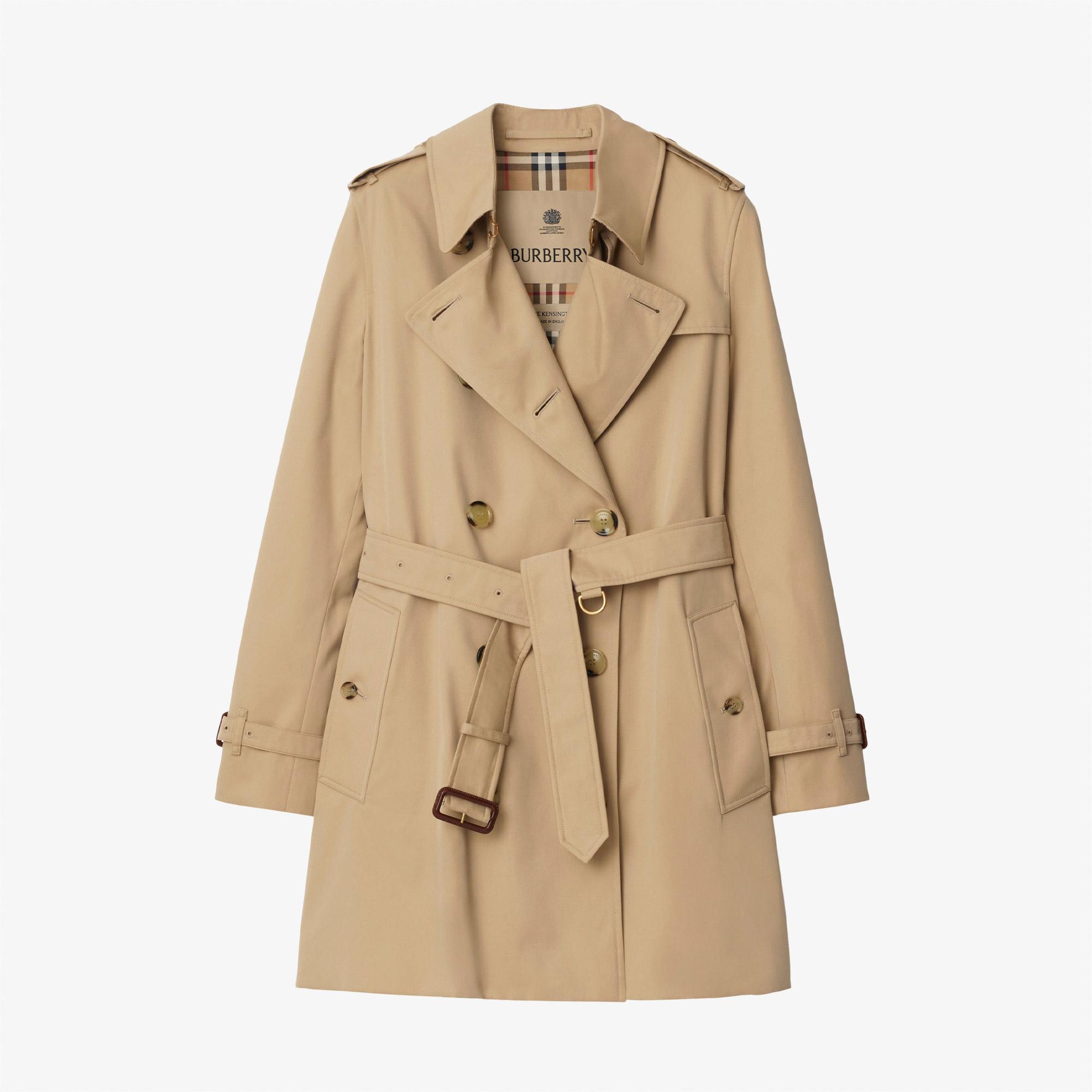 Burberry Short Kensington Heritage Kadın Bej Trençkot