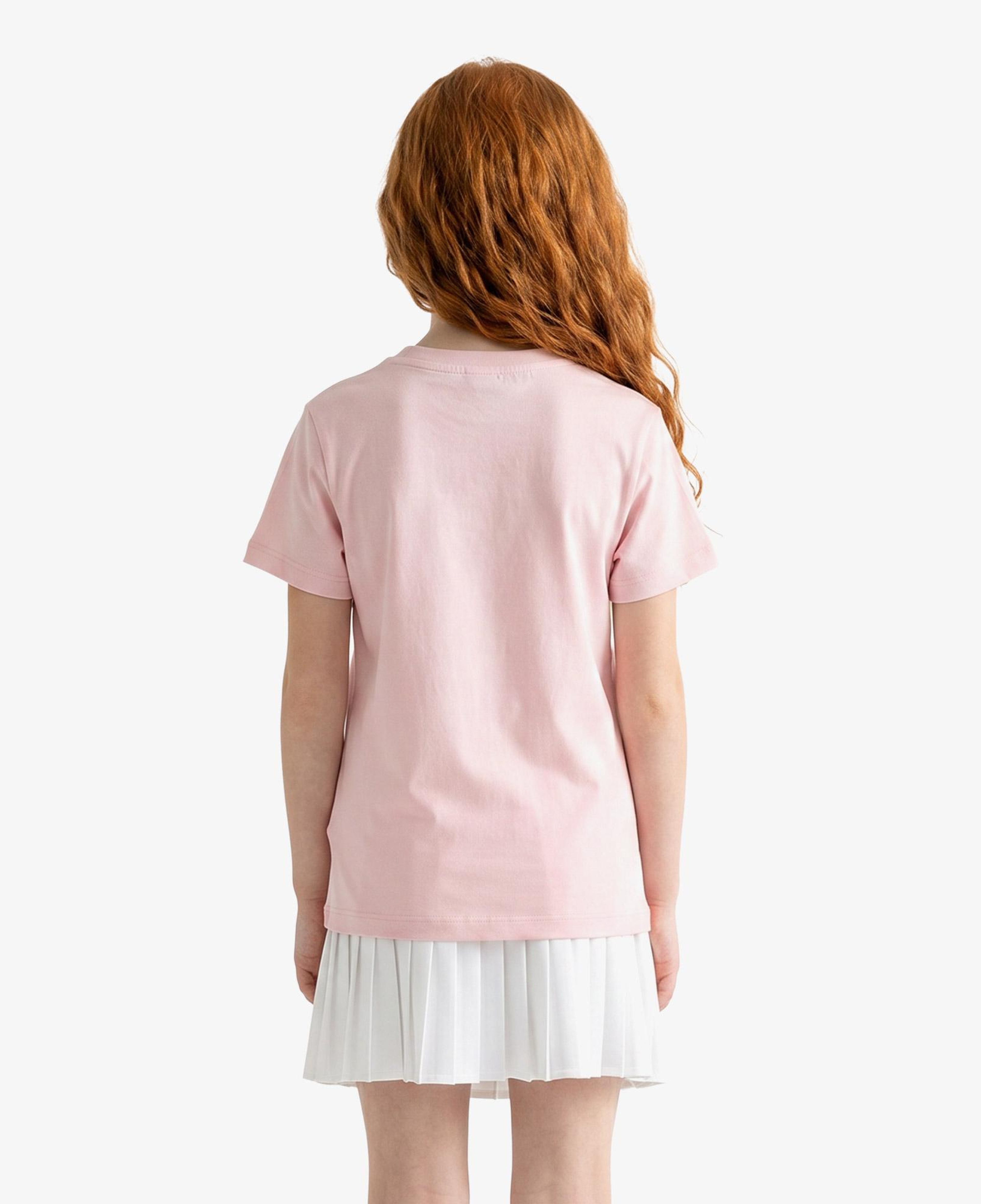 Çocuk Bisiklet Yaka Açık Pembe T-Shirt