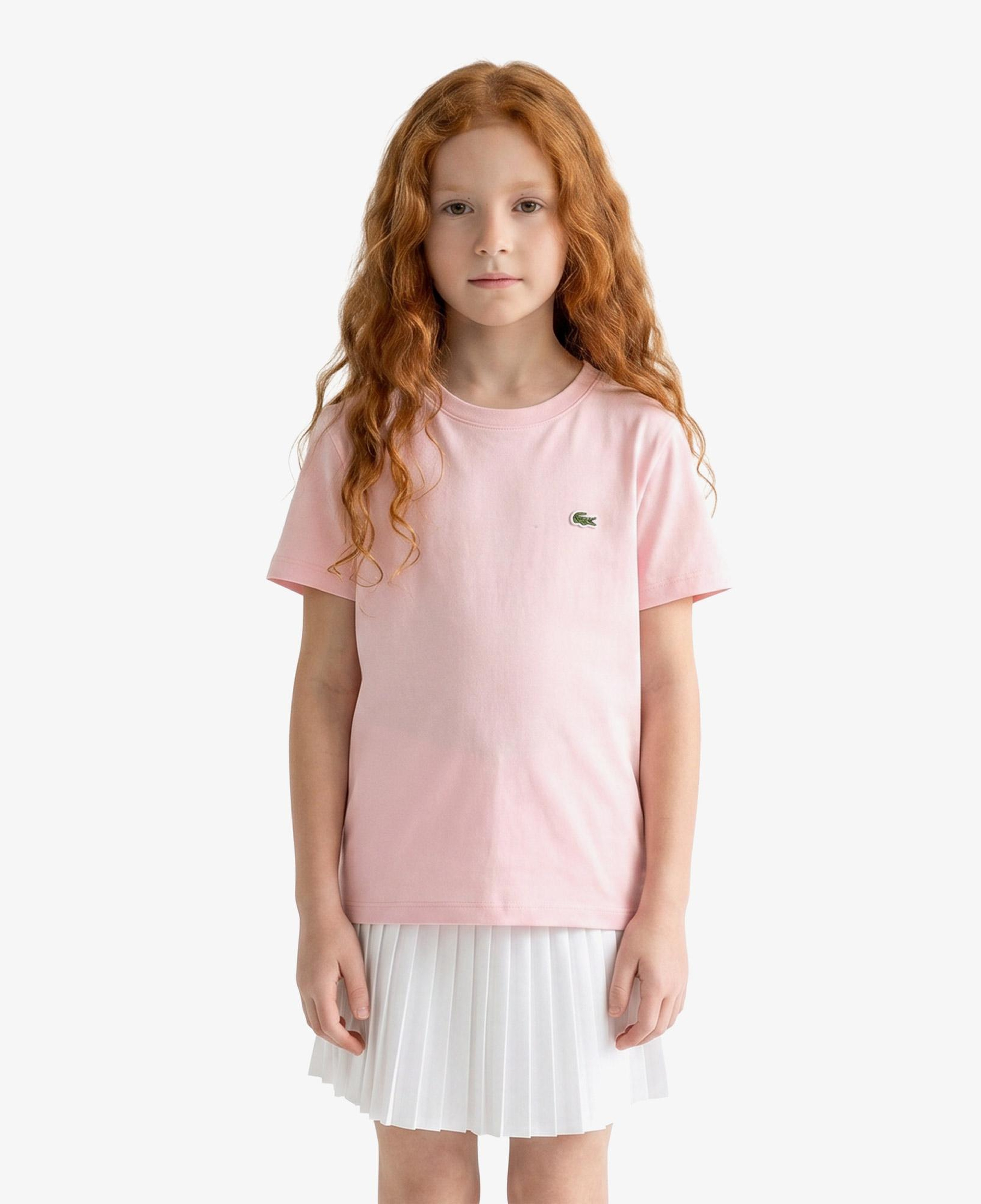 Çocuk Bisiklet Yaka Açık Pembe T-Shirt