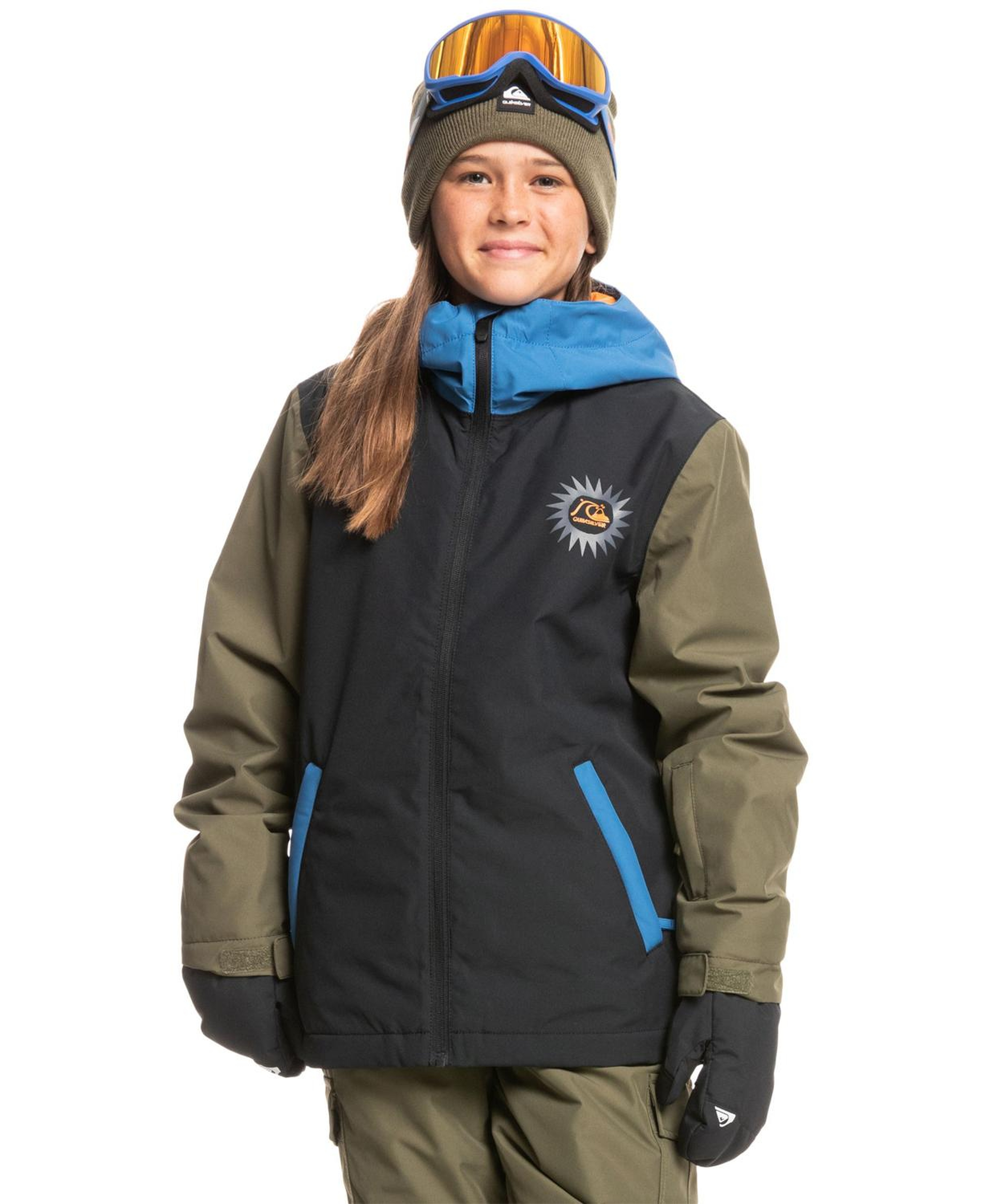 Quiksilver In The Hood Youth Unisex Çocuk Siyah Snowboard Ceketi