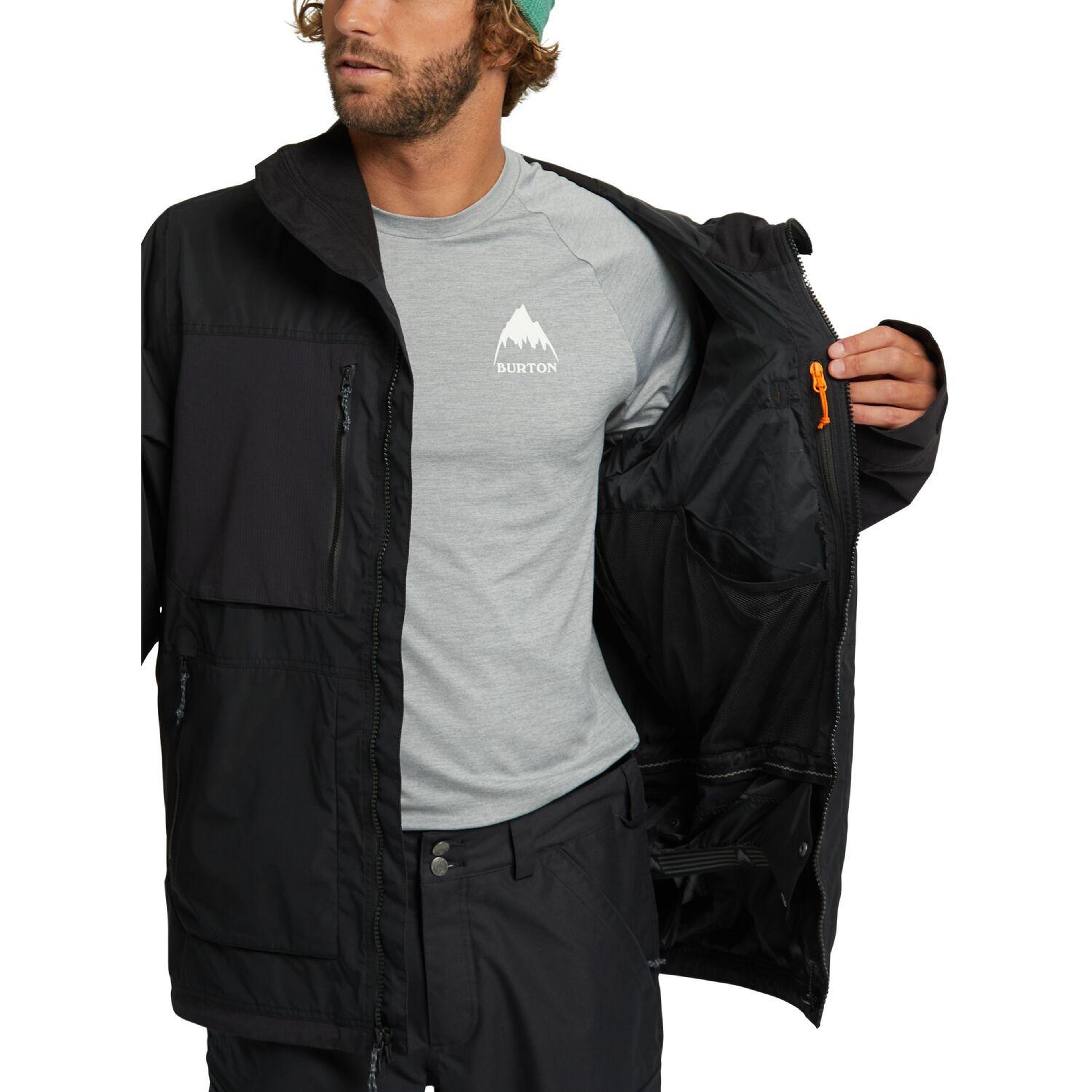 Burton Frostner Erkek Siyah Snowboard Ceketi