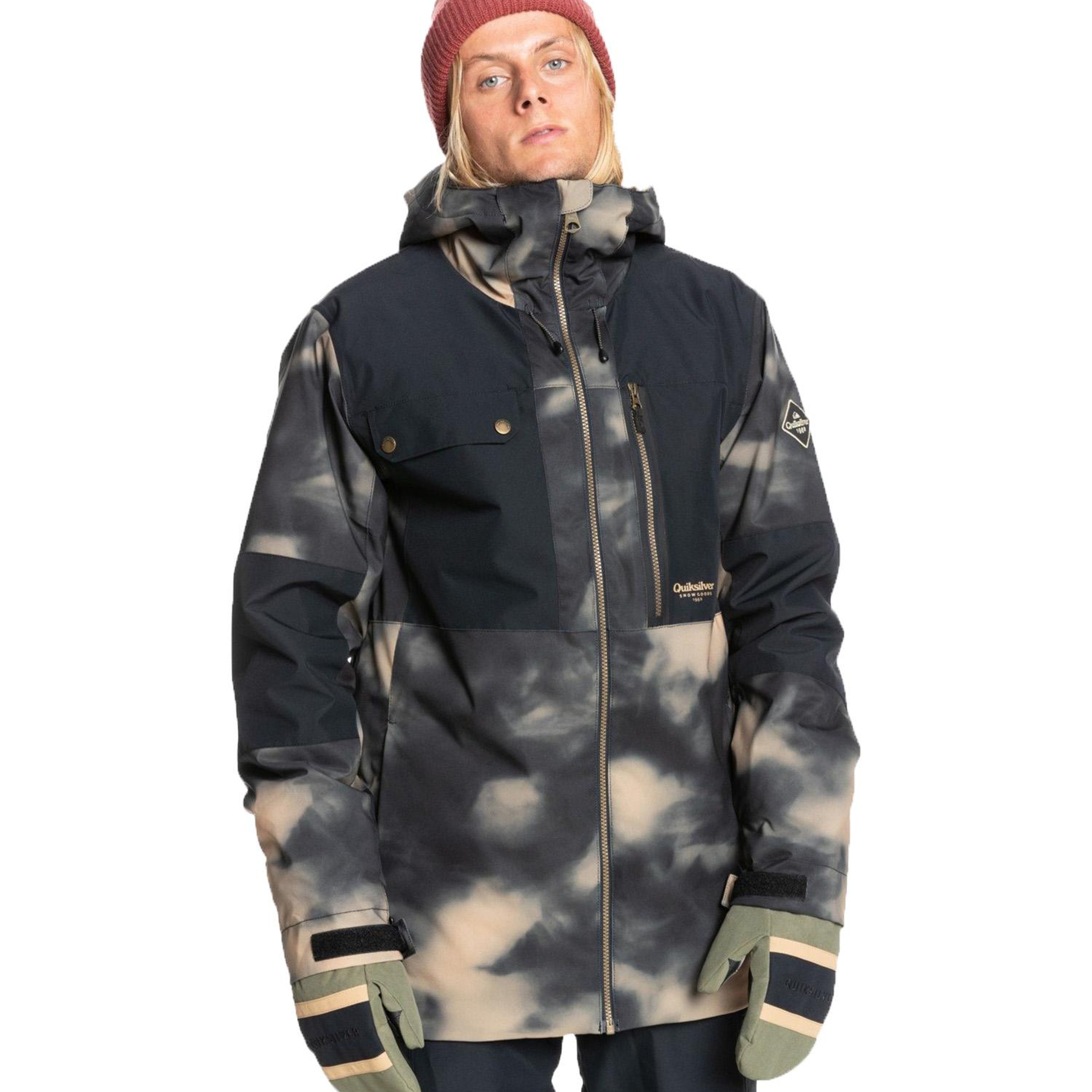 Quiksilver Tamarack Erkek Kahverengi Snowboard Ceketi