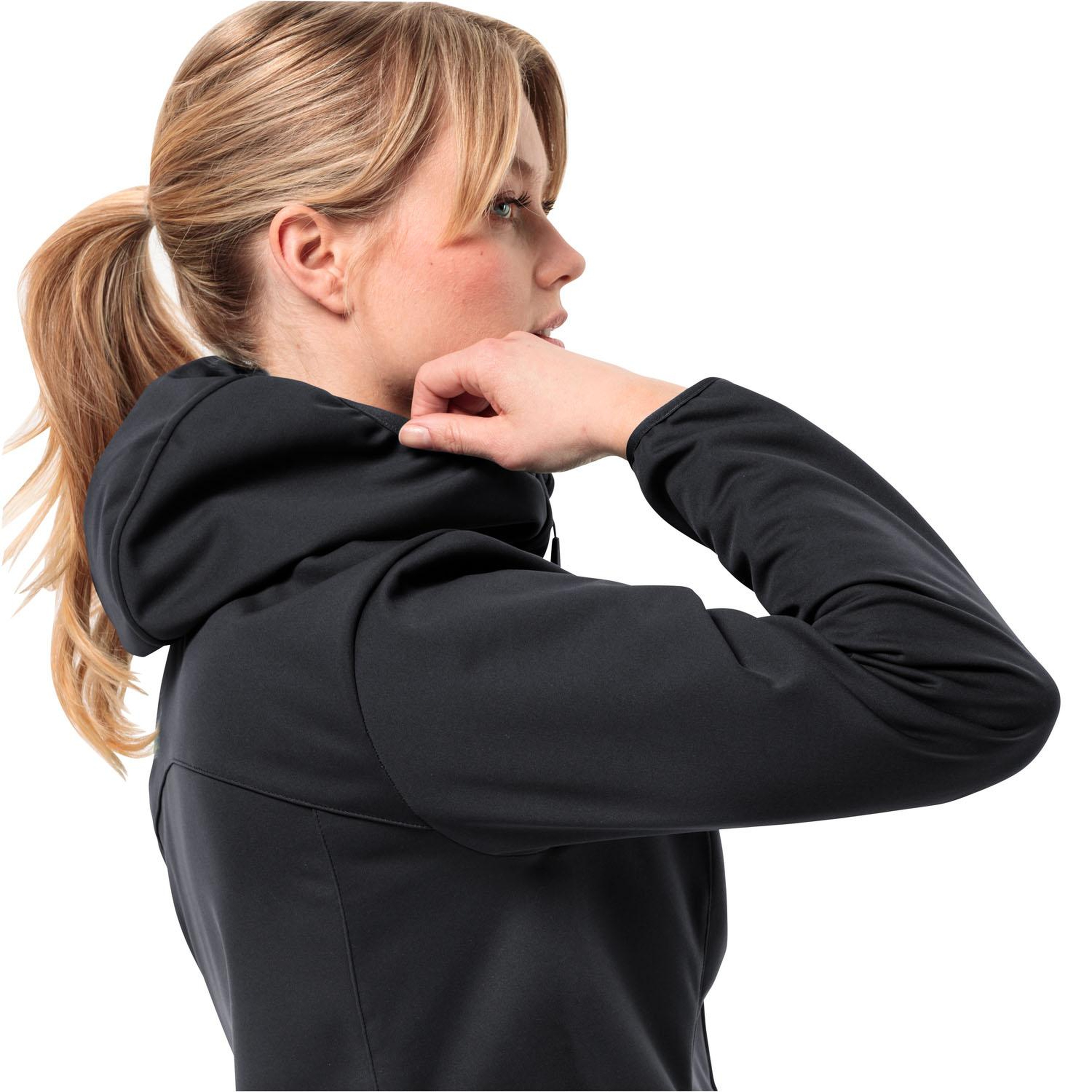 Jack Wolfskin Windhain Hoody Kadın Siyah Softshell