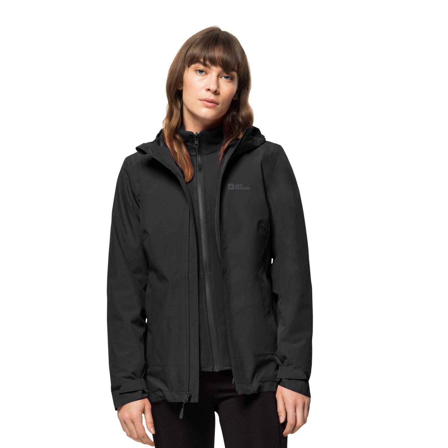 Jack Wolfskin Moonrise 3in1 Kadın Siyah Outdoor Ceketi