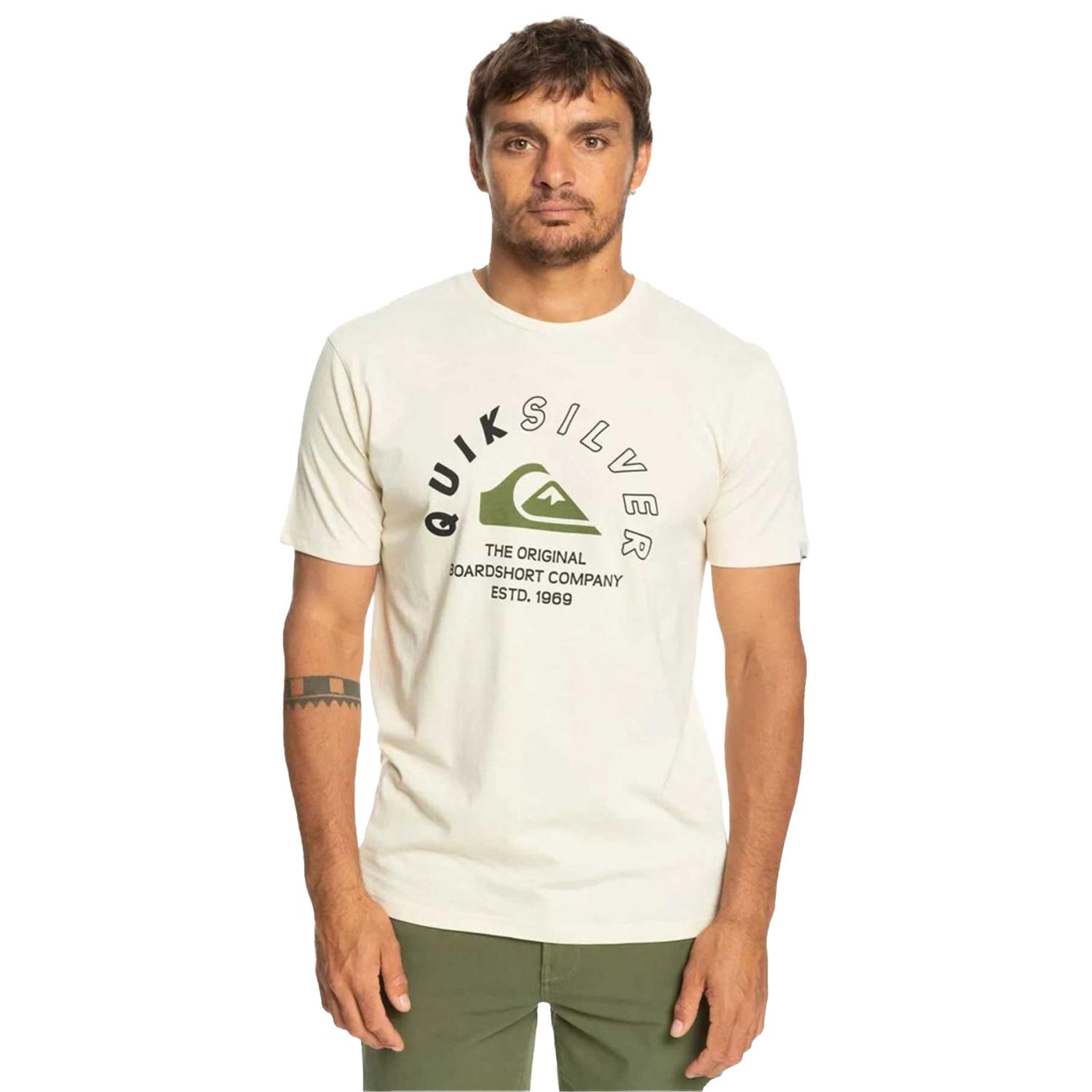 Quiksilver Mixedsignals Erkek Bej Tişört