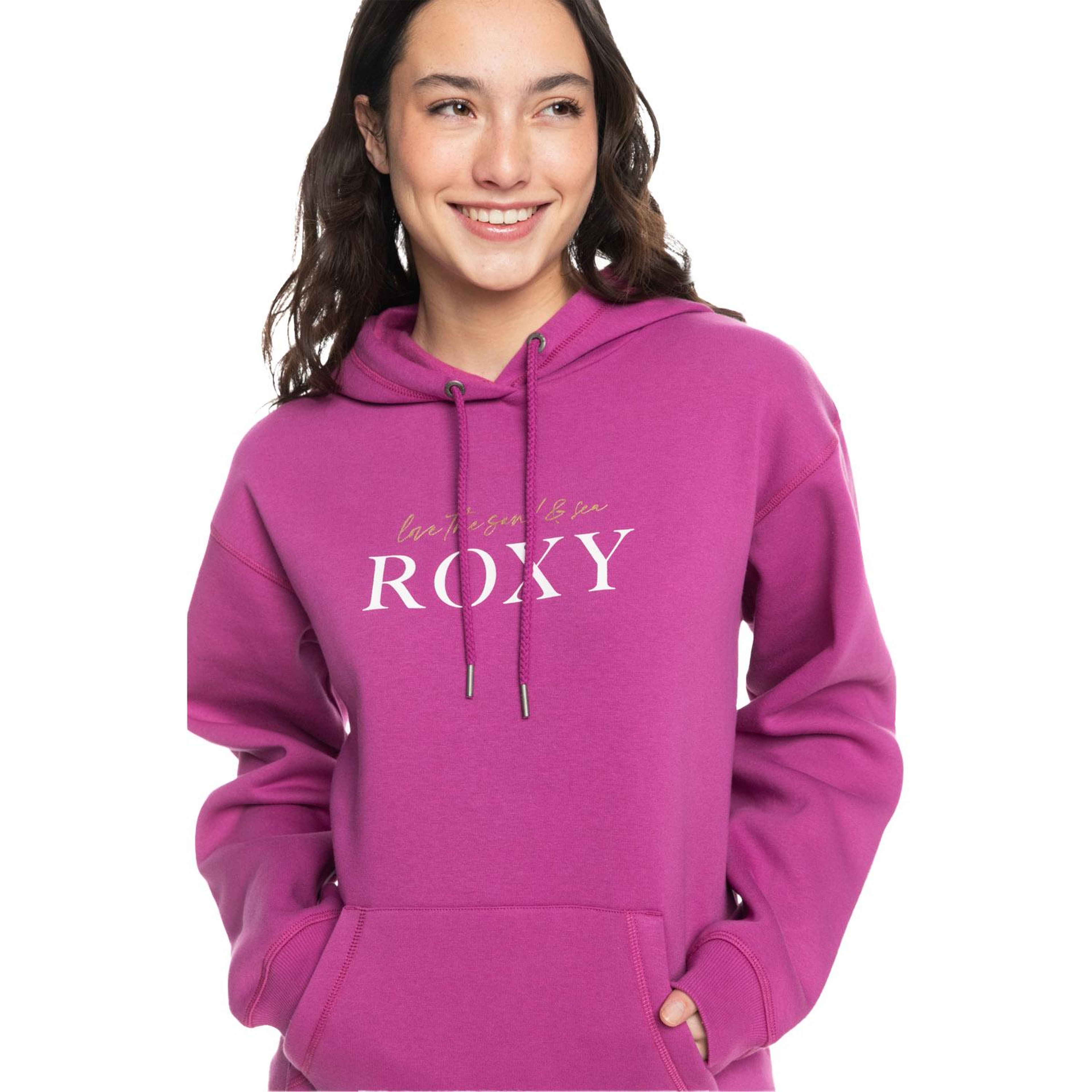 Roxy Surf Stoked Hoodie Brushed Kadın Pembe Sweat