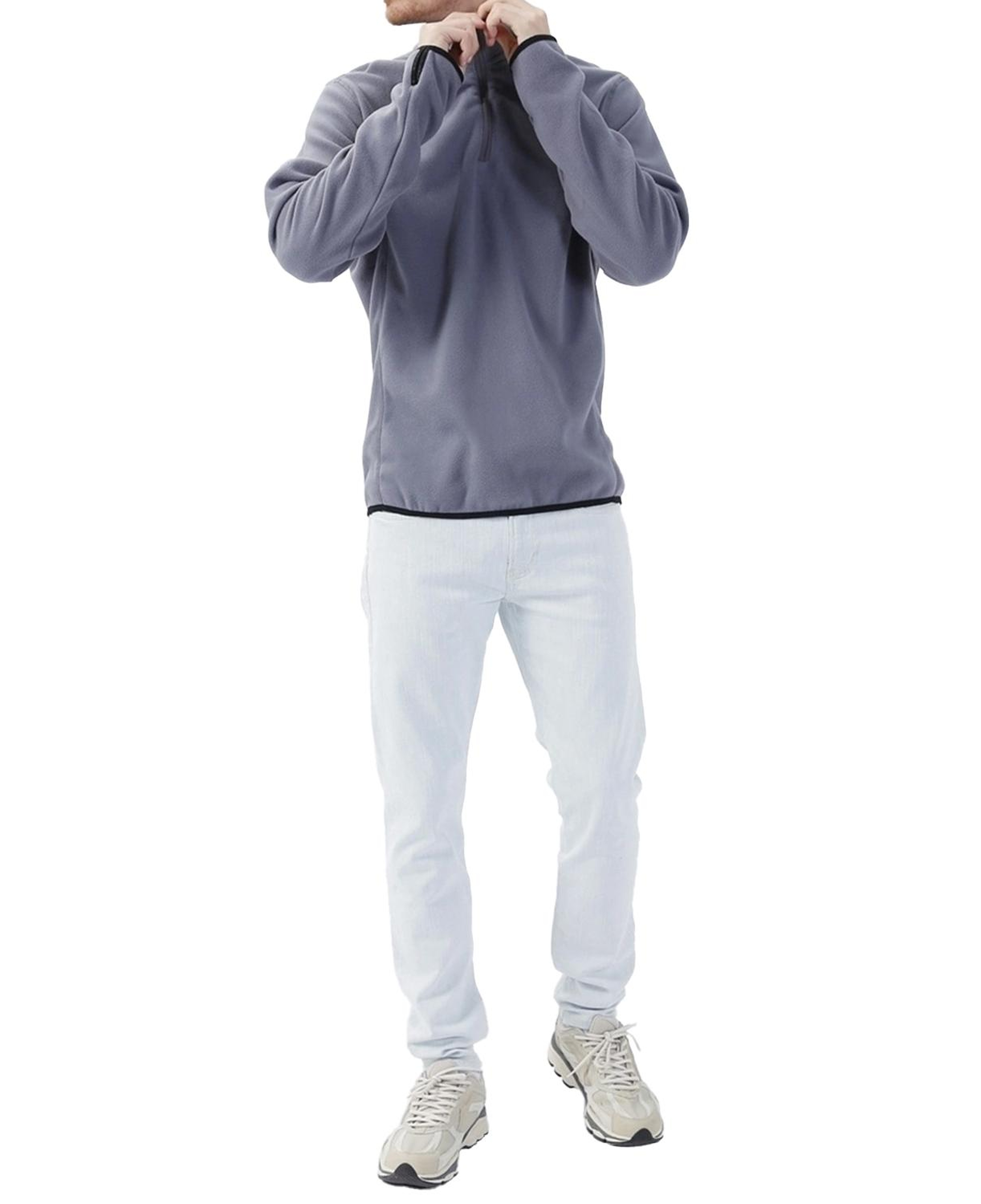 Quiksilver Mission Halfzip Erkek Gri Polar