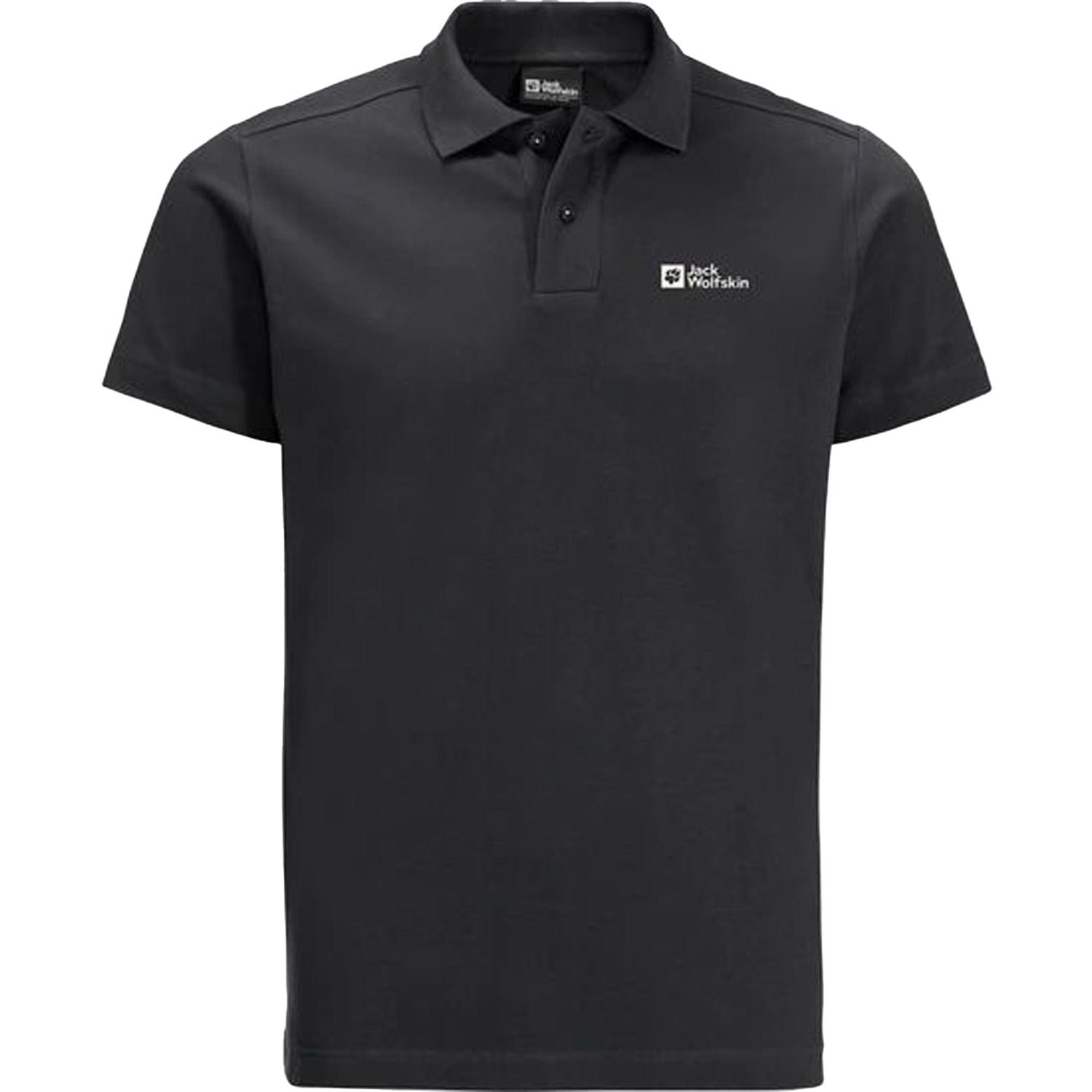 Jack Wolfskin Essential Polo Erkek Siyah Polo Tişört