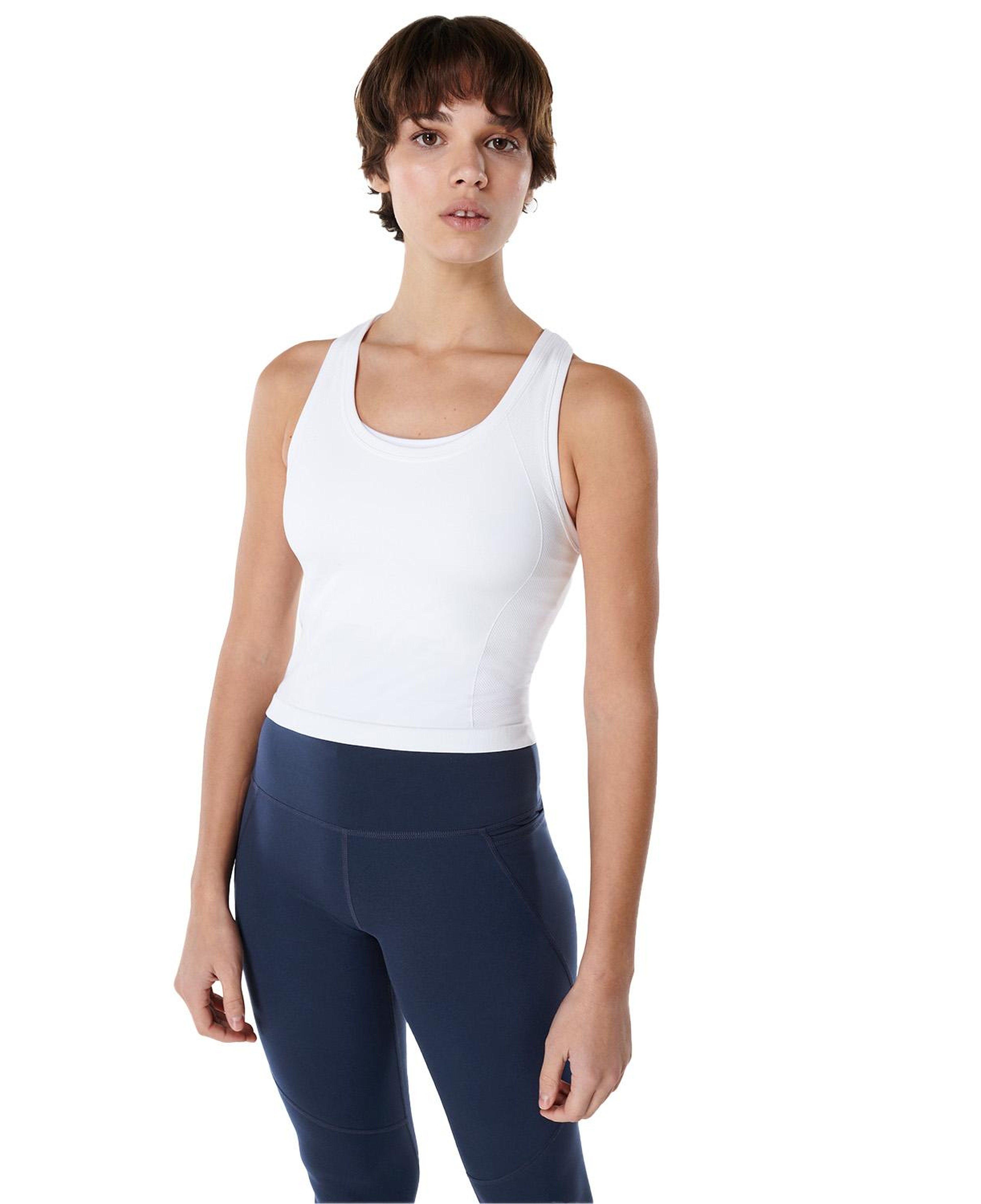 Sweaty Betty Athlete Crop Seamless Workout Kadın Koşu Tank Top