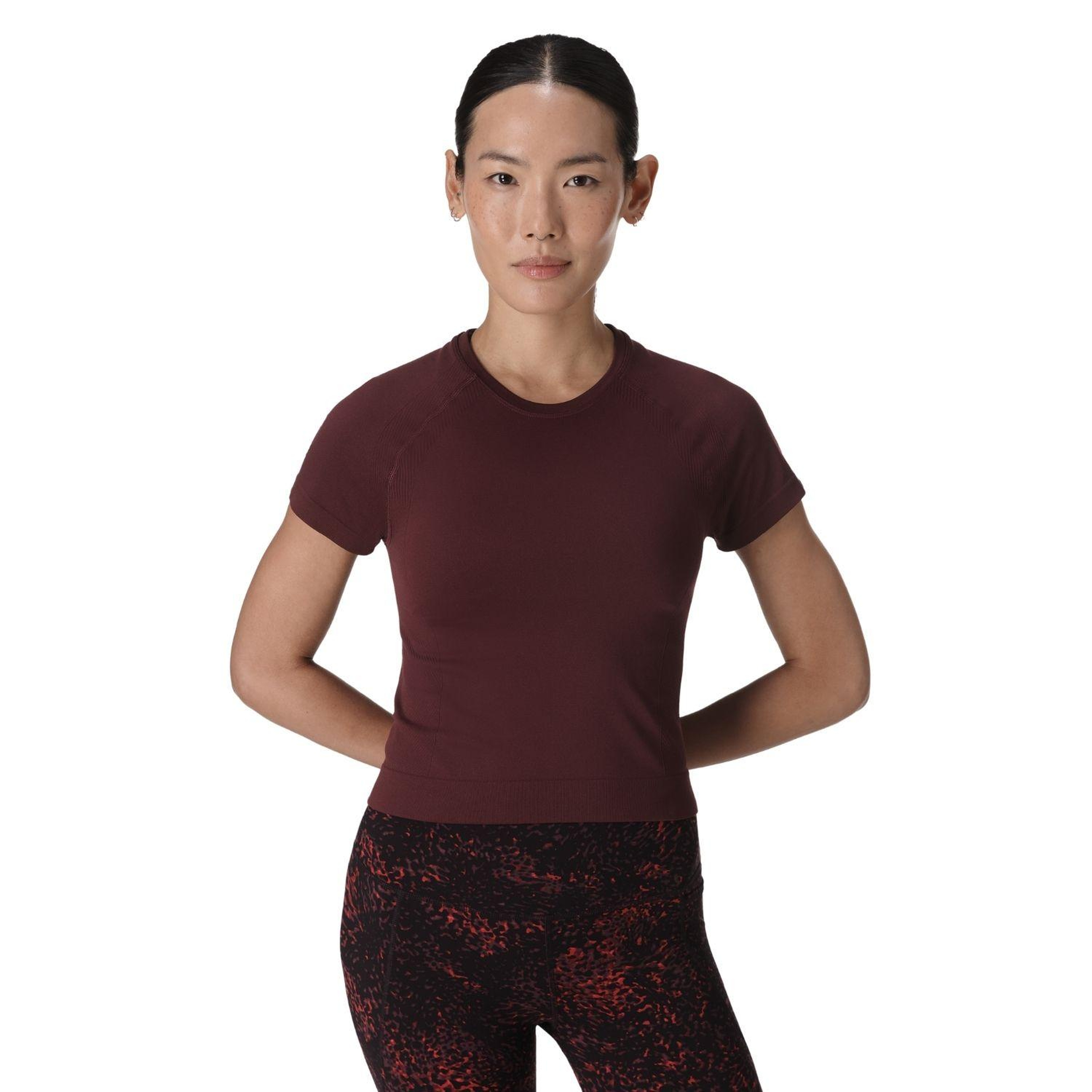 Sweaty Betty Athlete Crop Seamless Workout Kadın Fitness Tişört