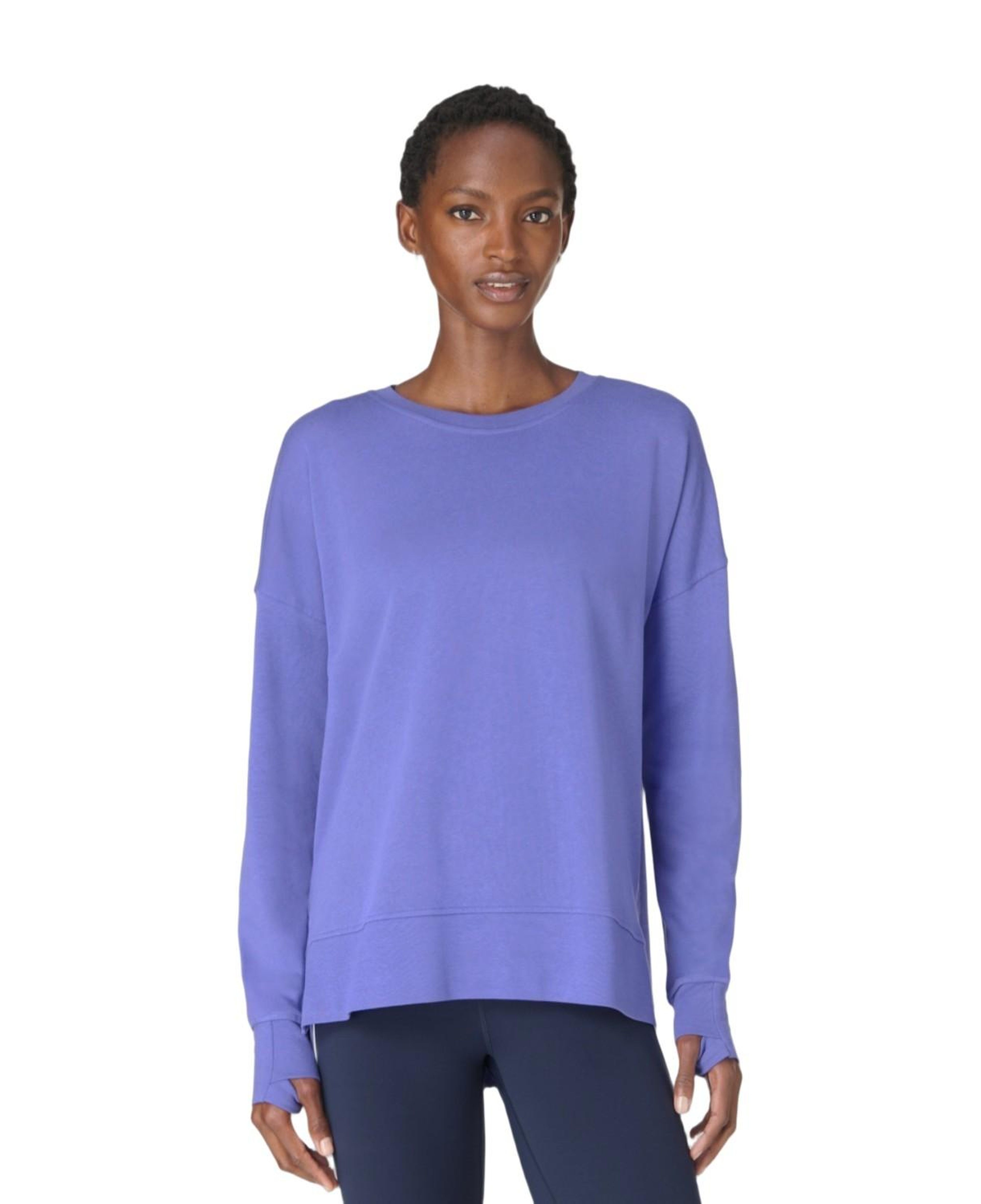 Sweaty Betty After Class Longline Sweatshir Kadın Mavi Sweat